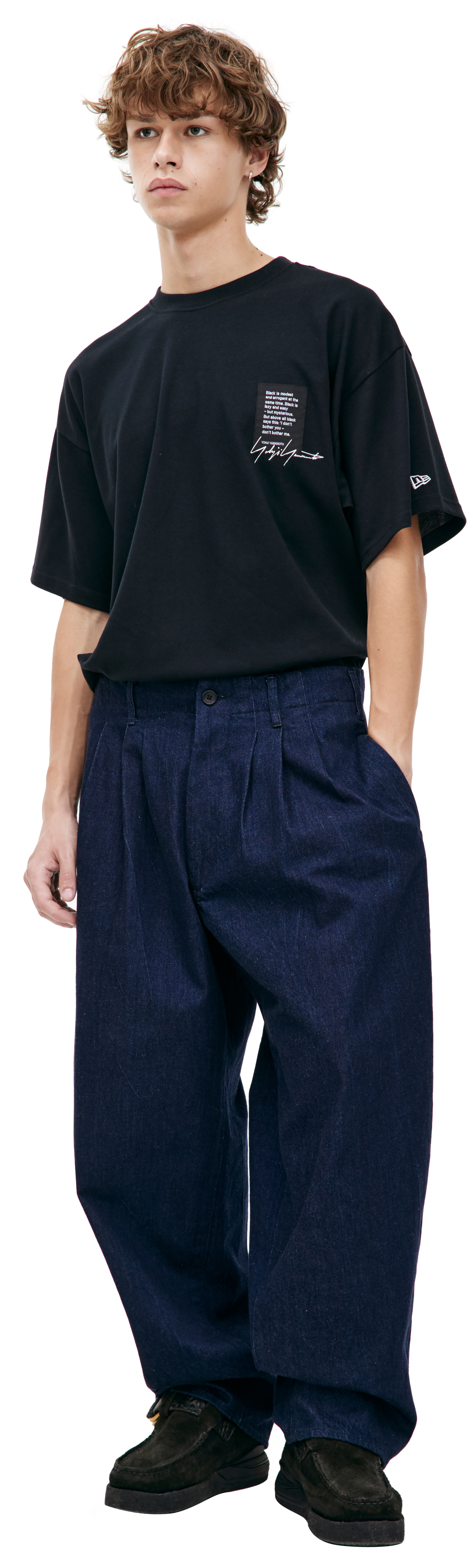 Yohji Yamamoto Оверсайз джинсы с защипами