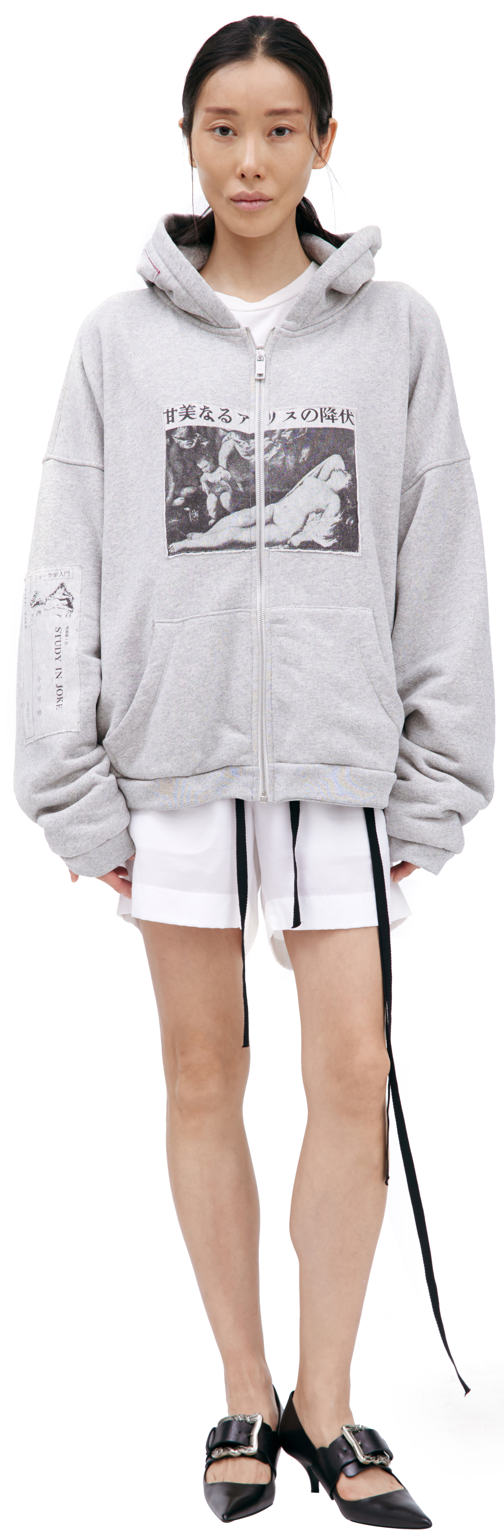 Enfants Riches Déprimés Grey hoodie with patches