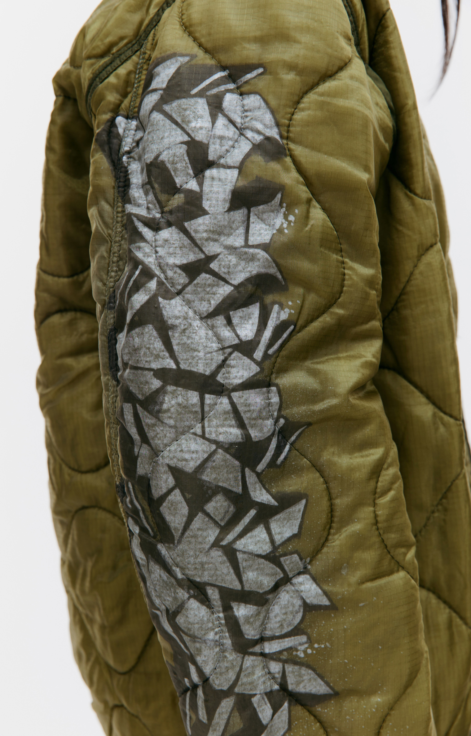 Children of the discordance Quilted jacket with graffiti print