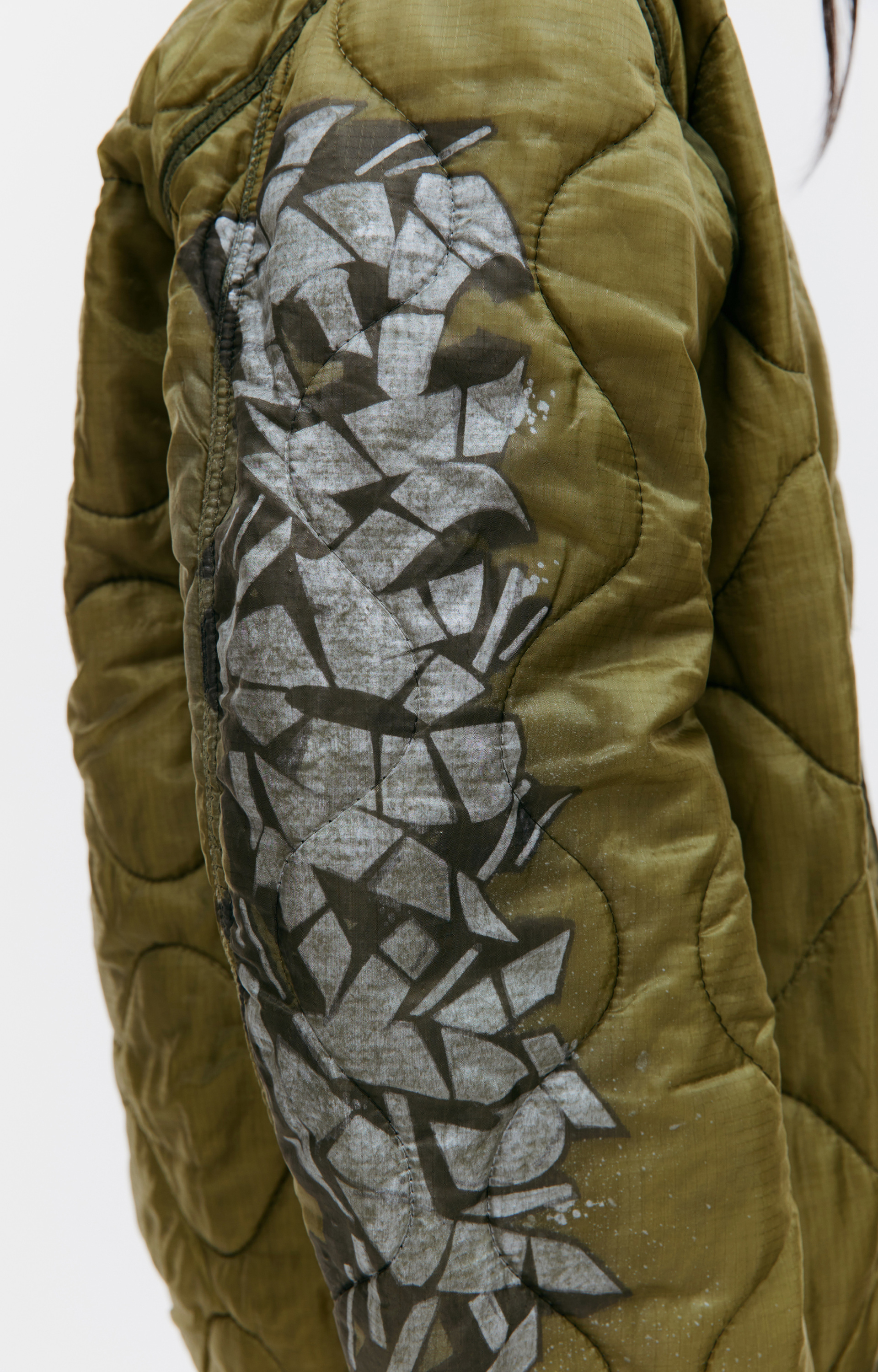 Children of the discordance Quilted jacket with graffiti print