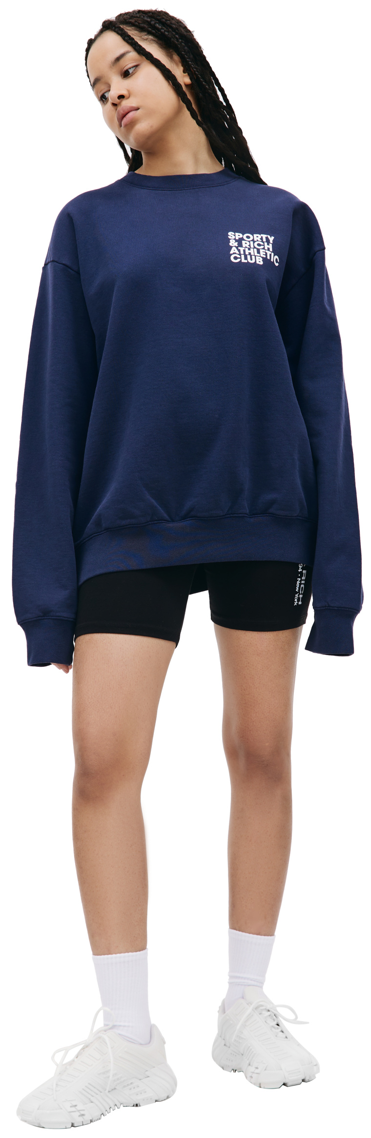 SPORTY & RICH Navy Exercise Often sweatshirt