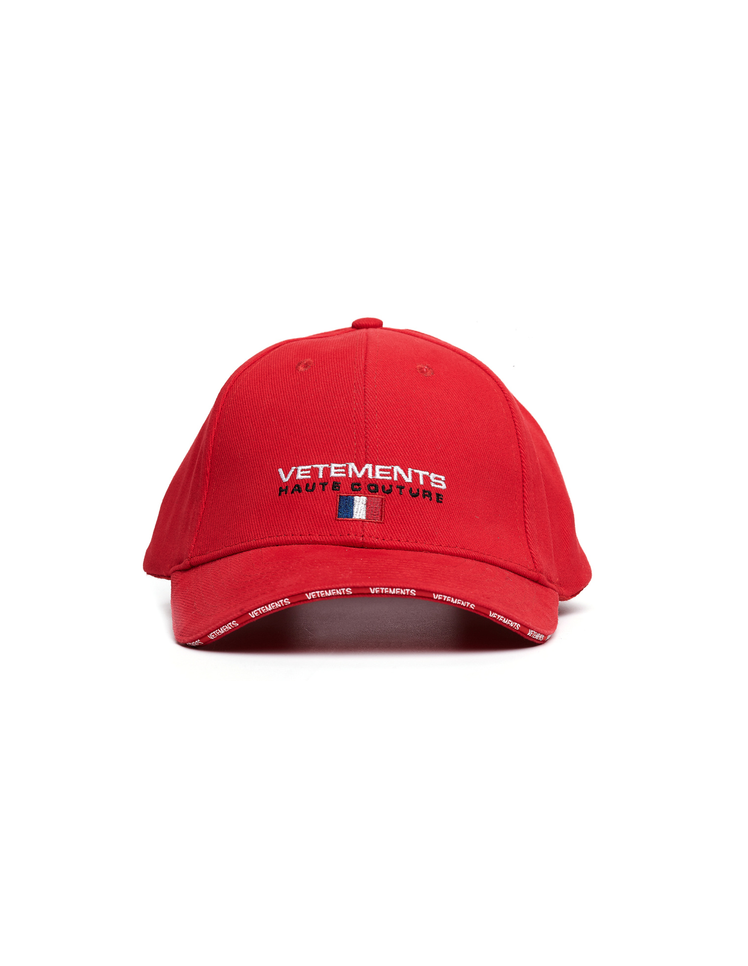 VETEMENTS Красная кепка с вышивкой Haute Couture