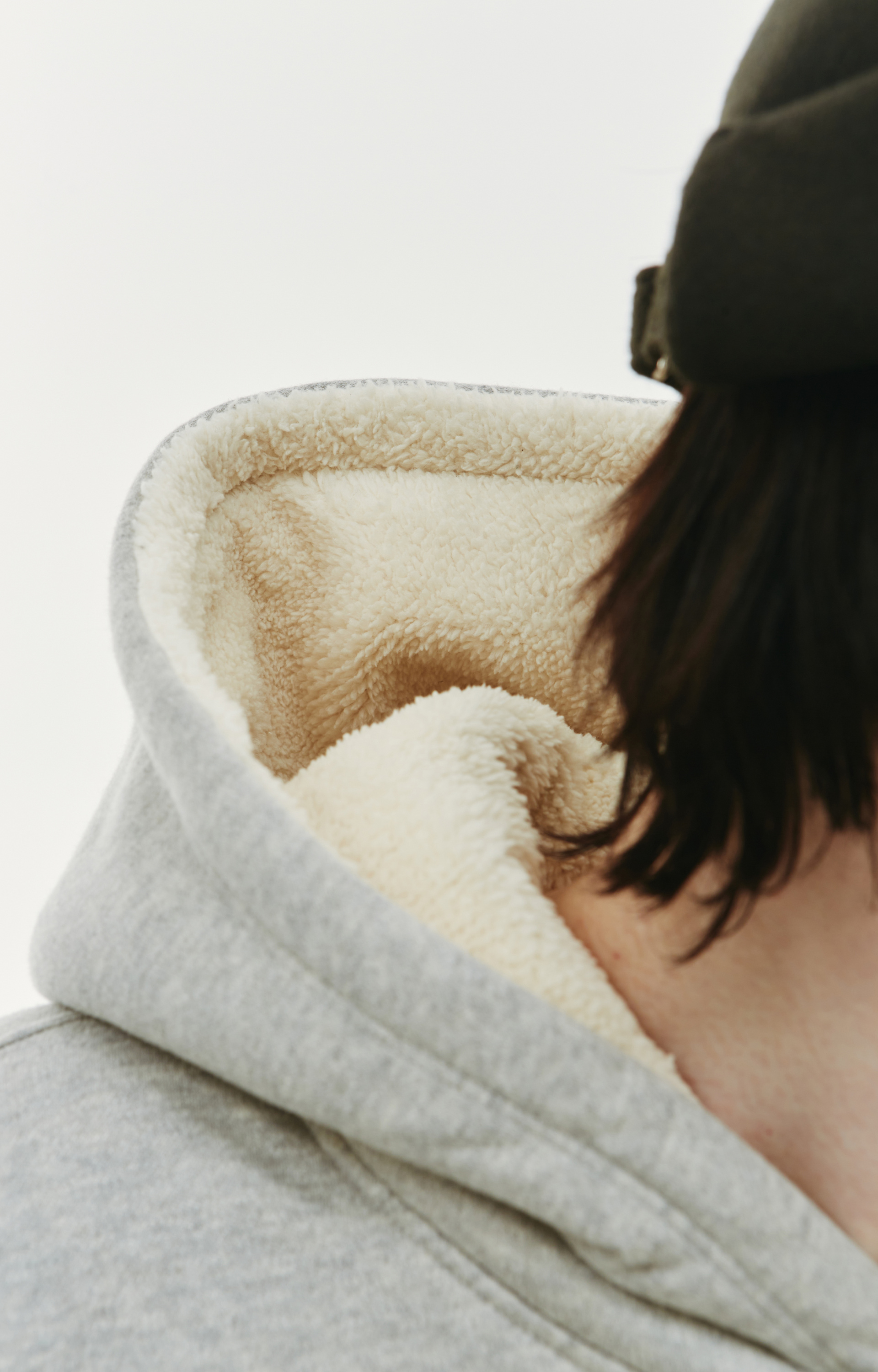 Nahmias Grey shearling hoodie