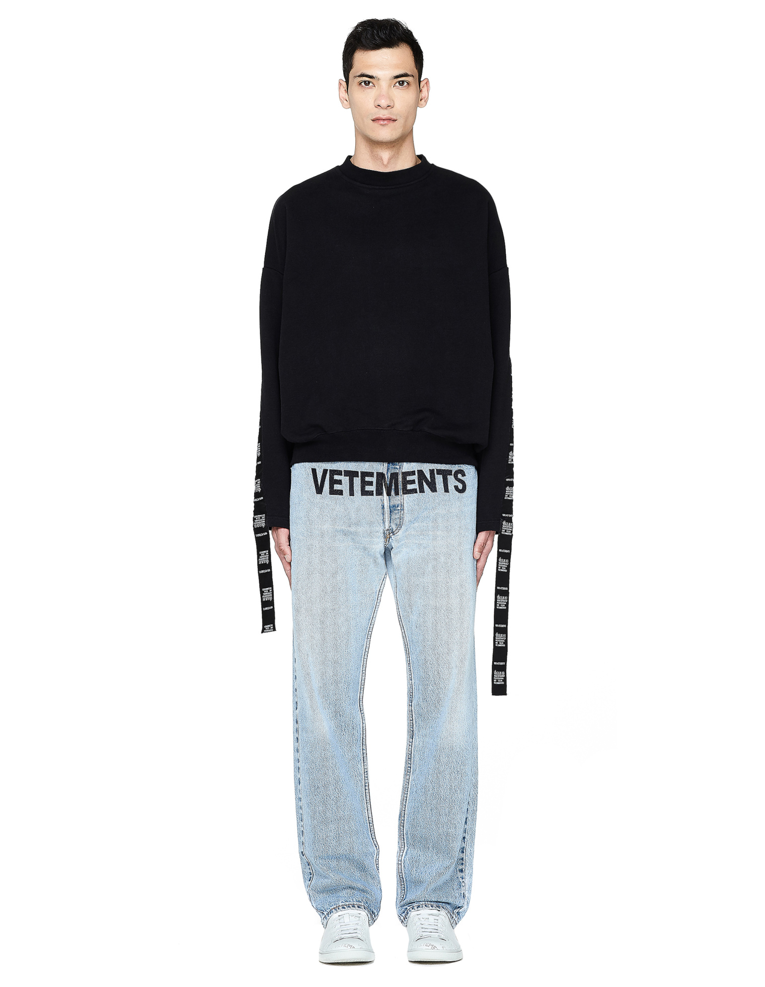 VETEMENTS Blue Logo Embroidered Jeans
