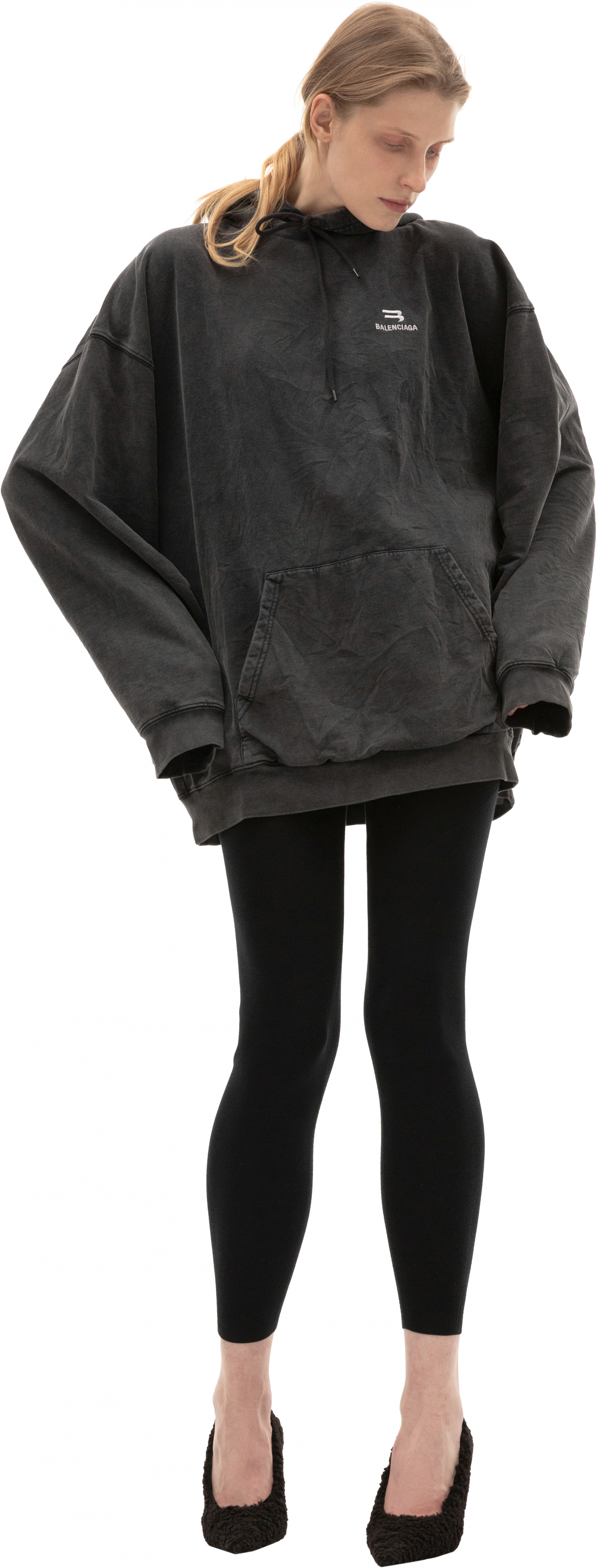 Balenciaga Crinkled cotton hoodie