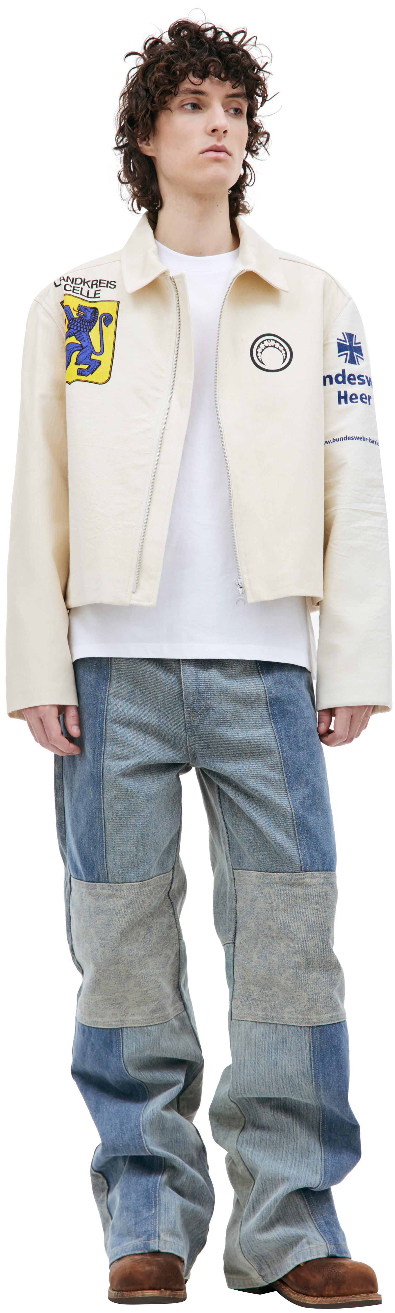 MARINE SERRE Patchwork cotton jacket
