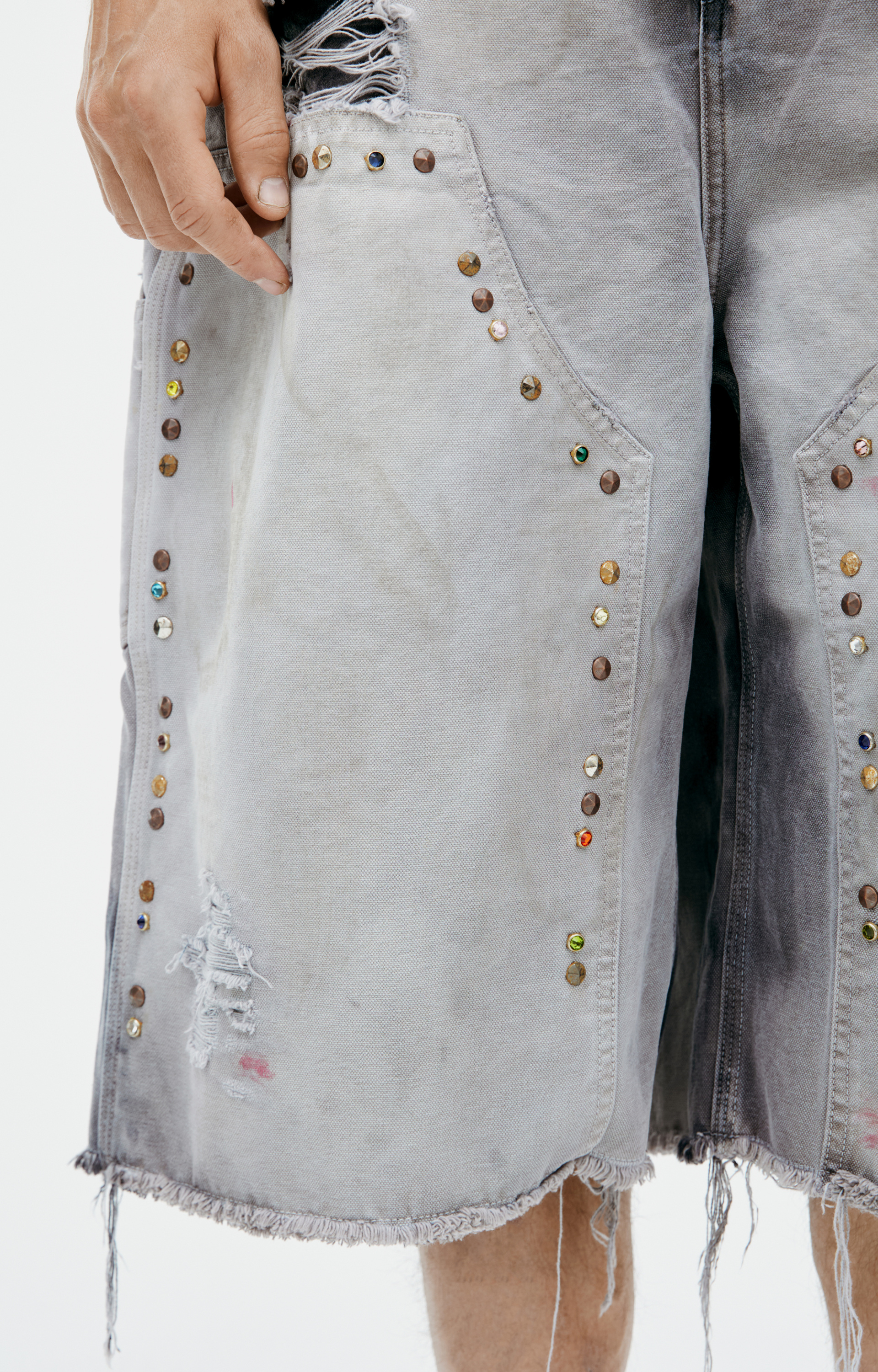 Satoshi Nakamoto Black shorts with rivets
