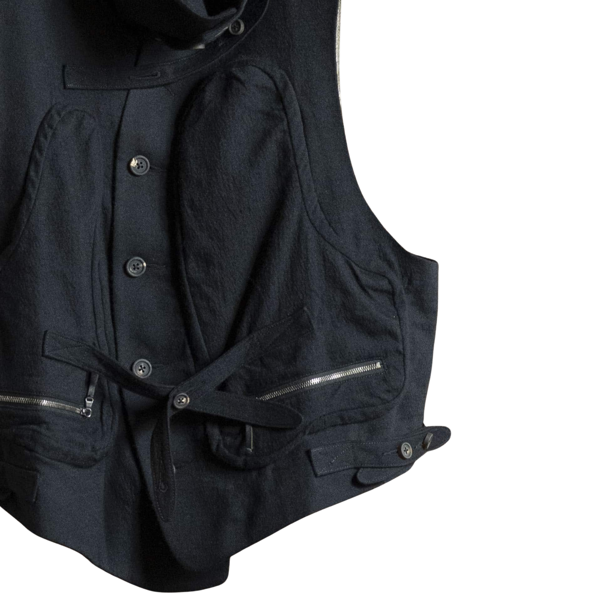 Ziggy Chen Wool vest with asymmetrical pockets