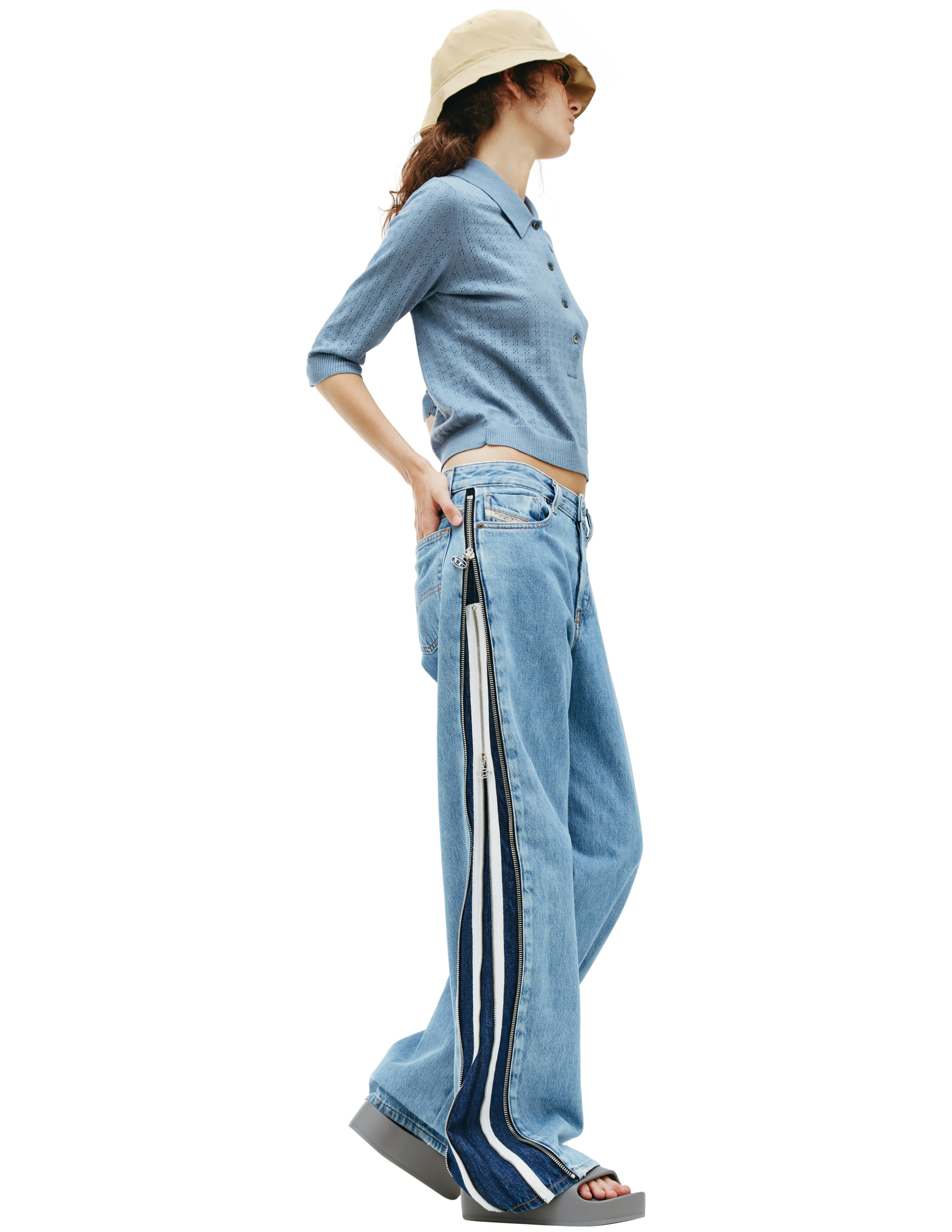 Diesel Wide jeans with zippers