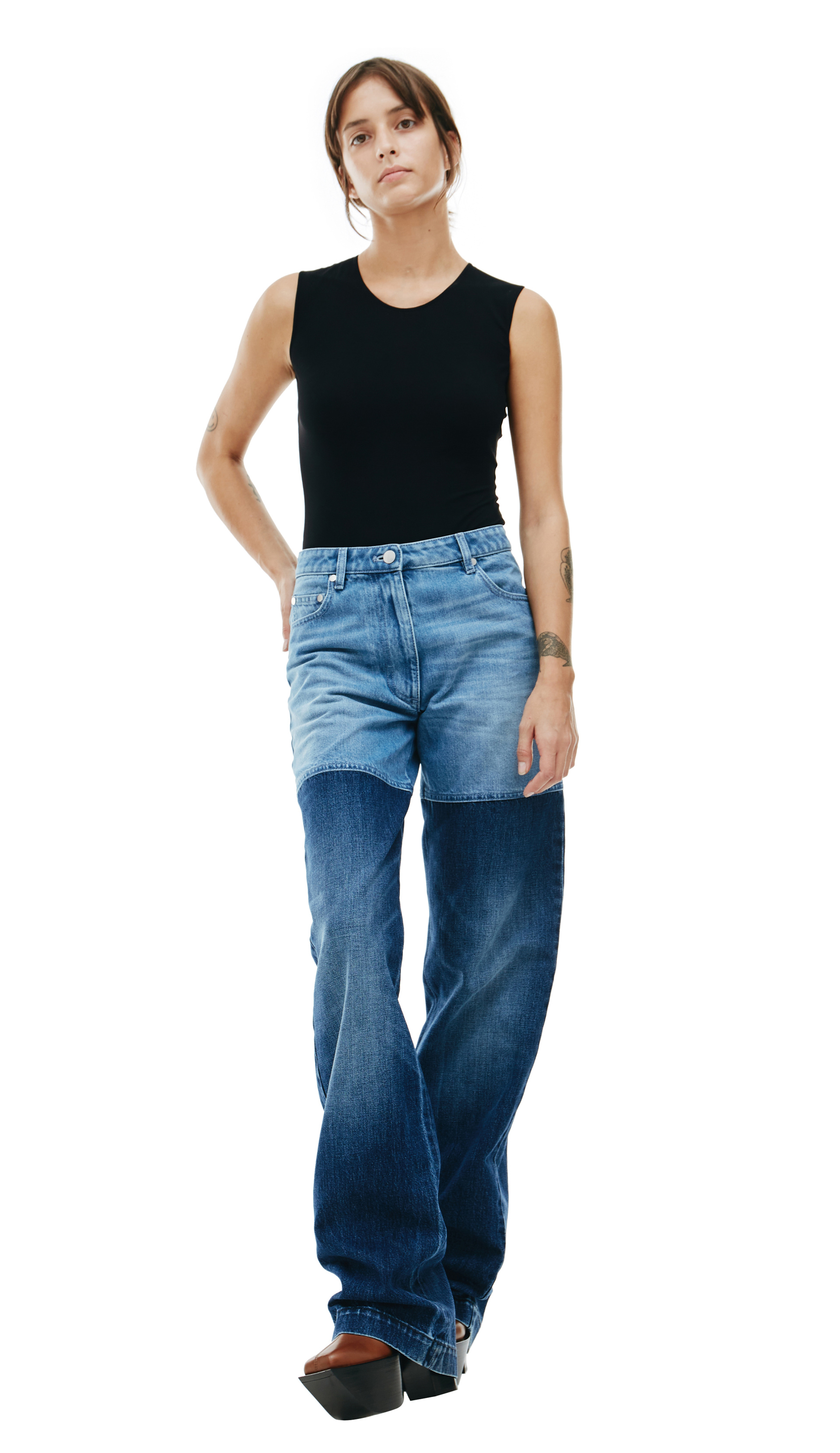 PETER DO Blue paneled jeans