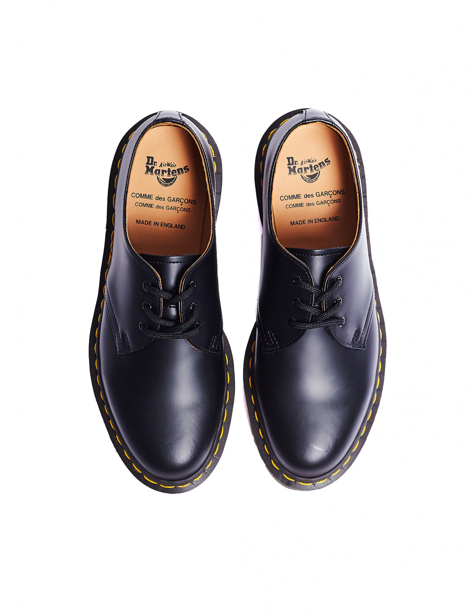 Buy Comme des Garcons CdG women dr.martens black leather 1461 boots for 395 online on SV77 SH01 blk