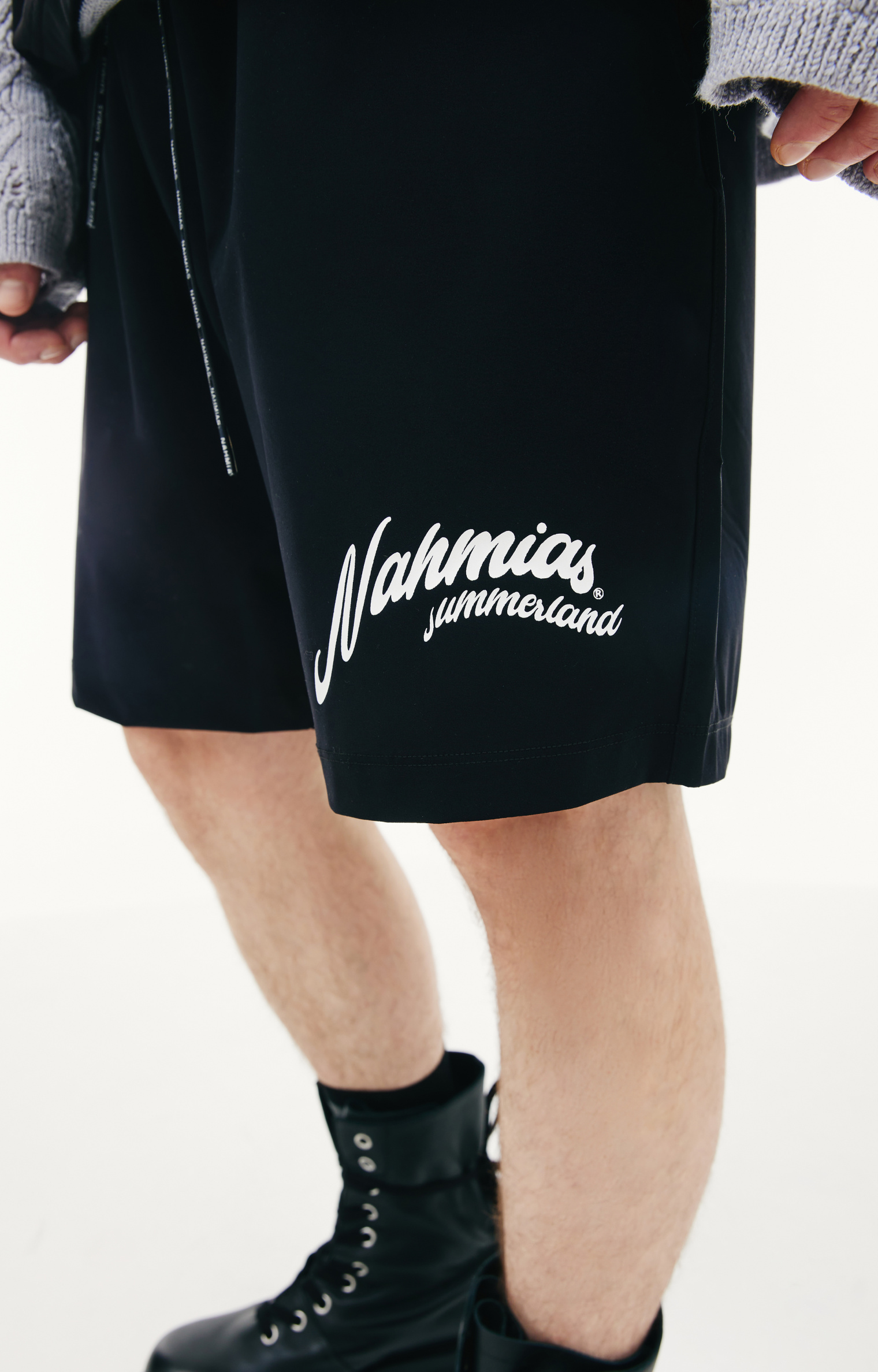 Nahmias Logo printed shorts