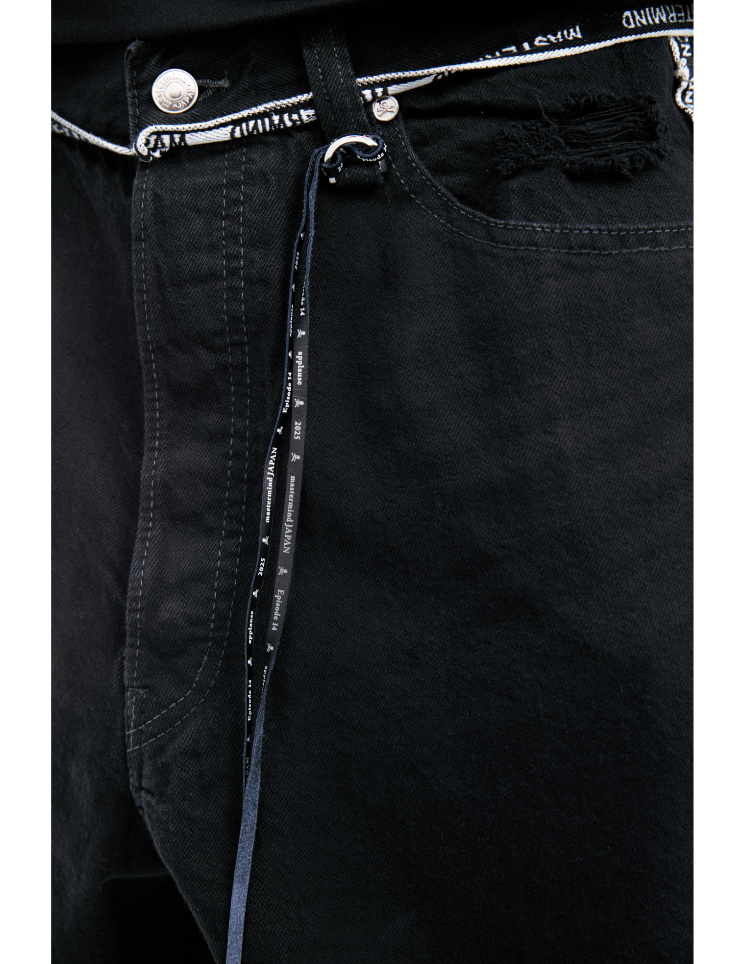 Mastermind WORLD Black jeans with stripes