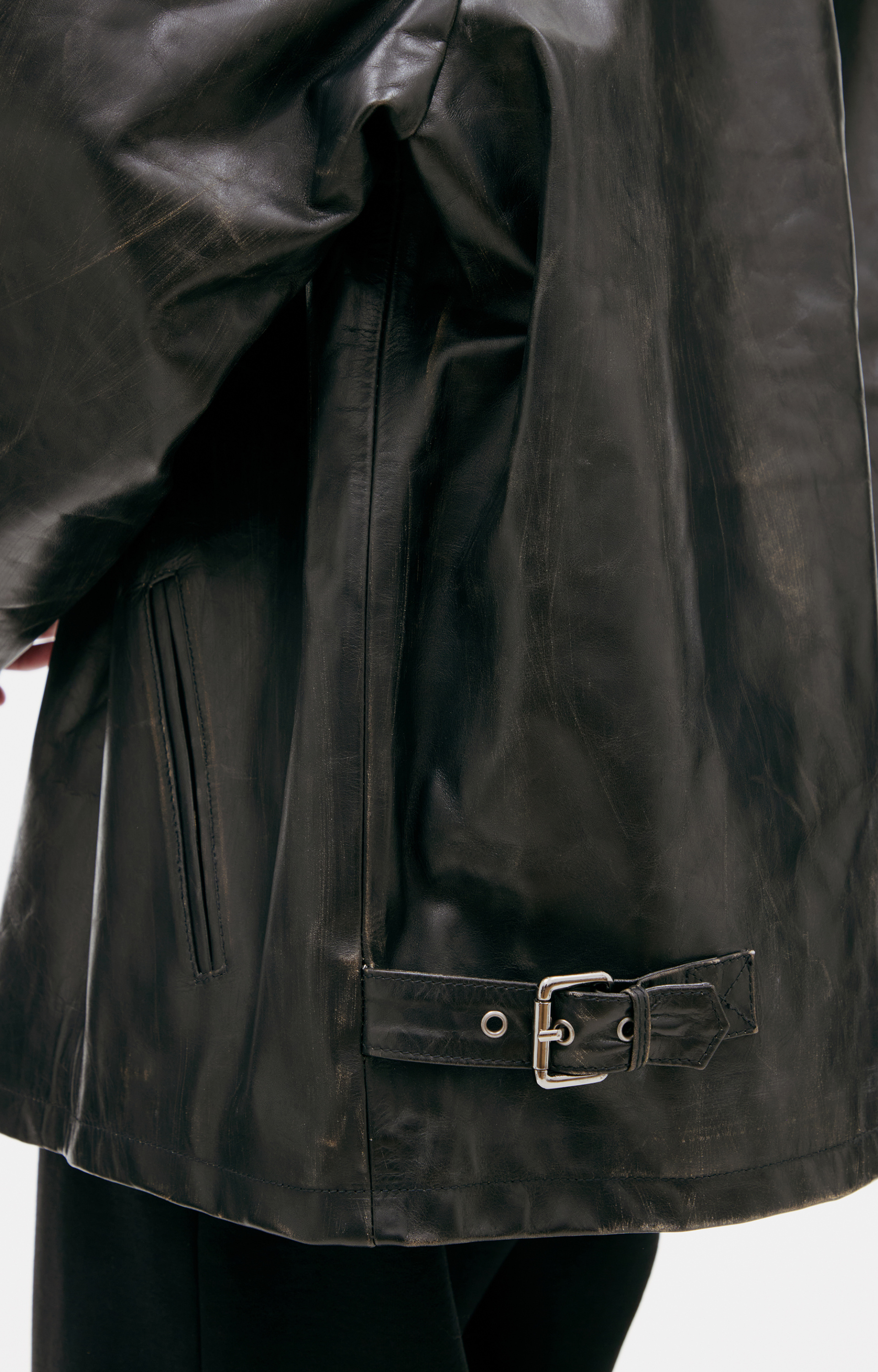 VETEMENTS Leather jacket with collar