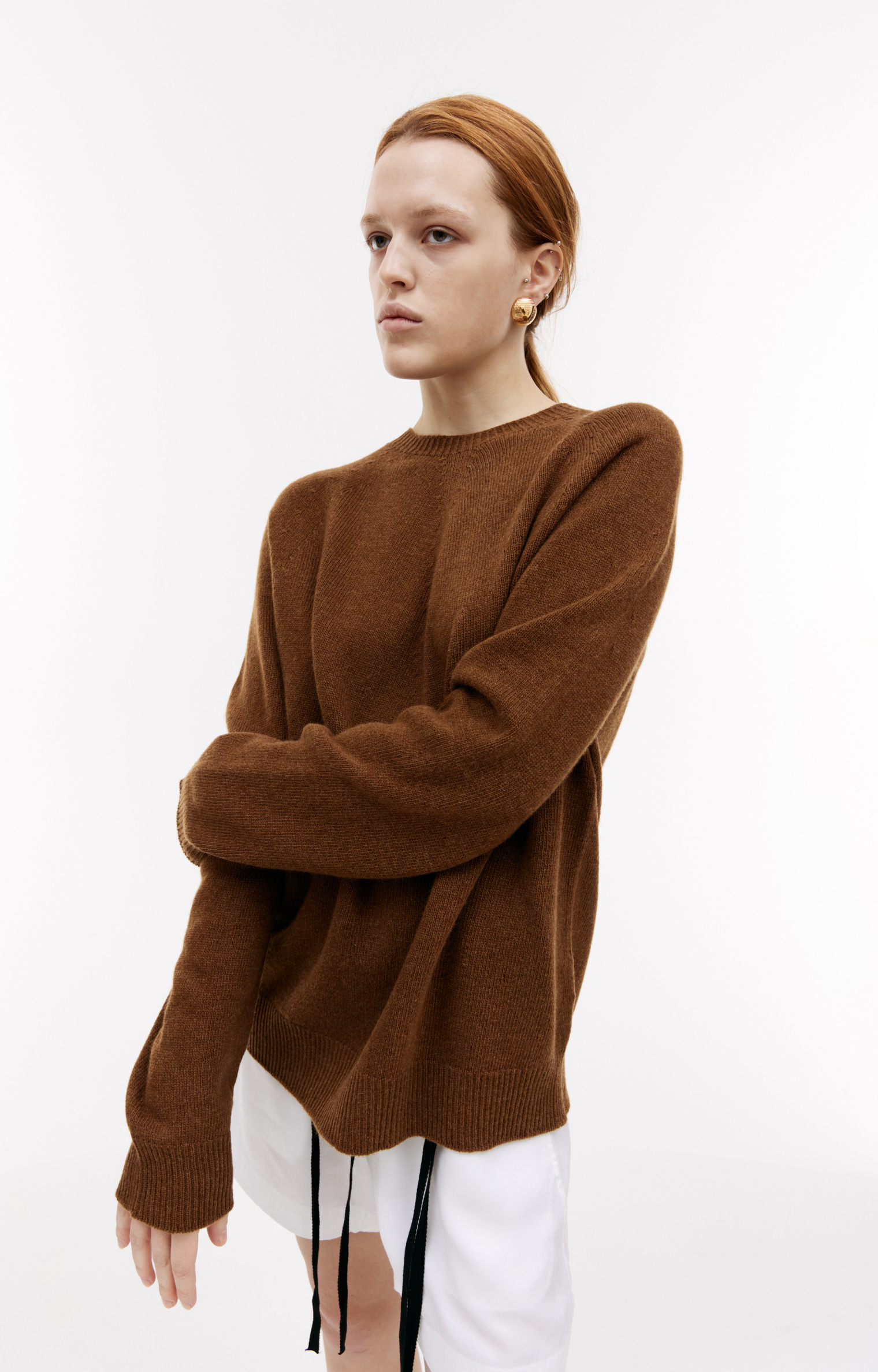 Jil Sander Brown crewneck sweater