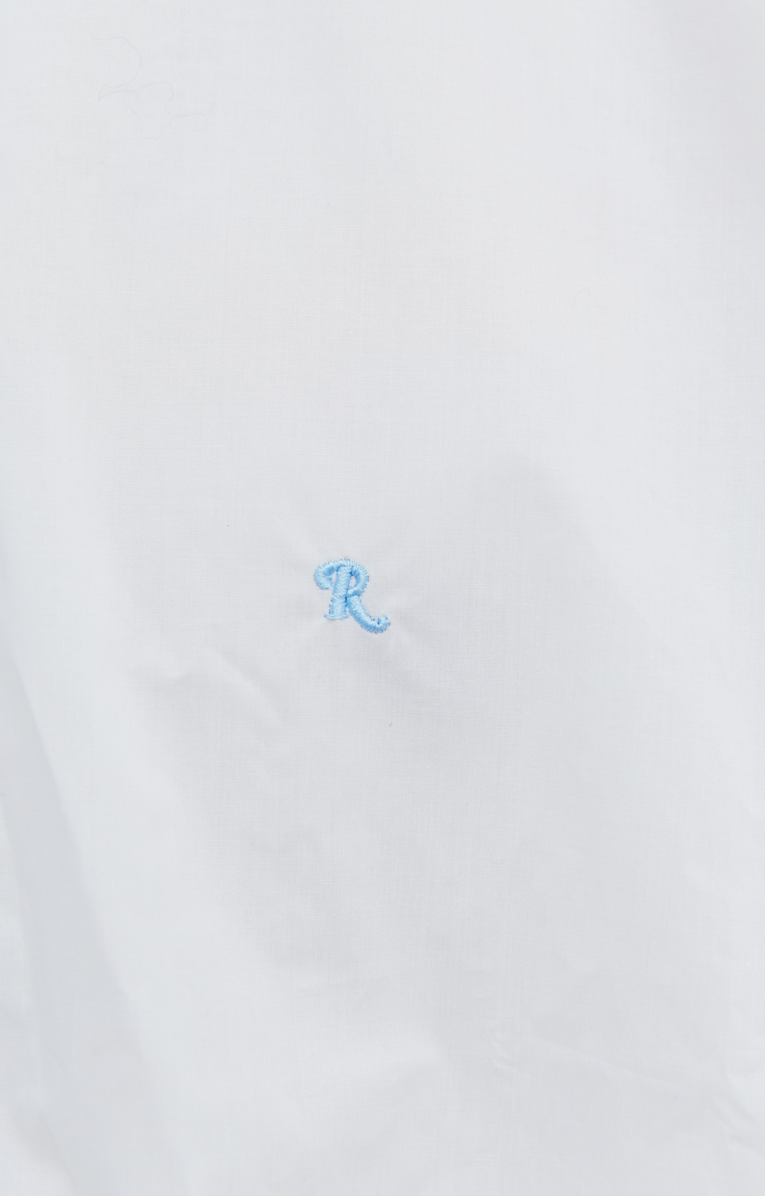 Raf Simons White logo shirt with hood