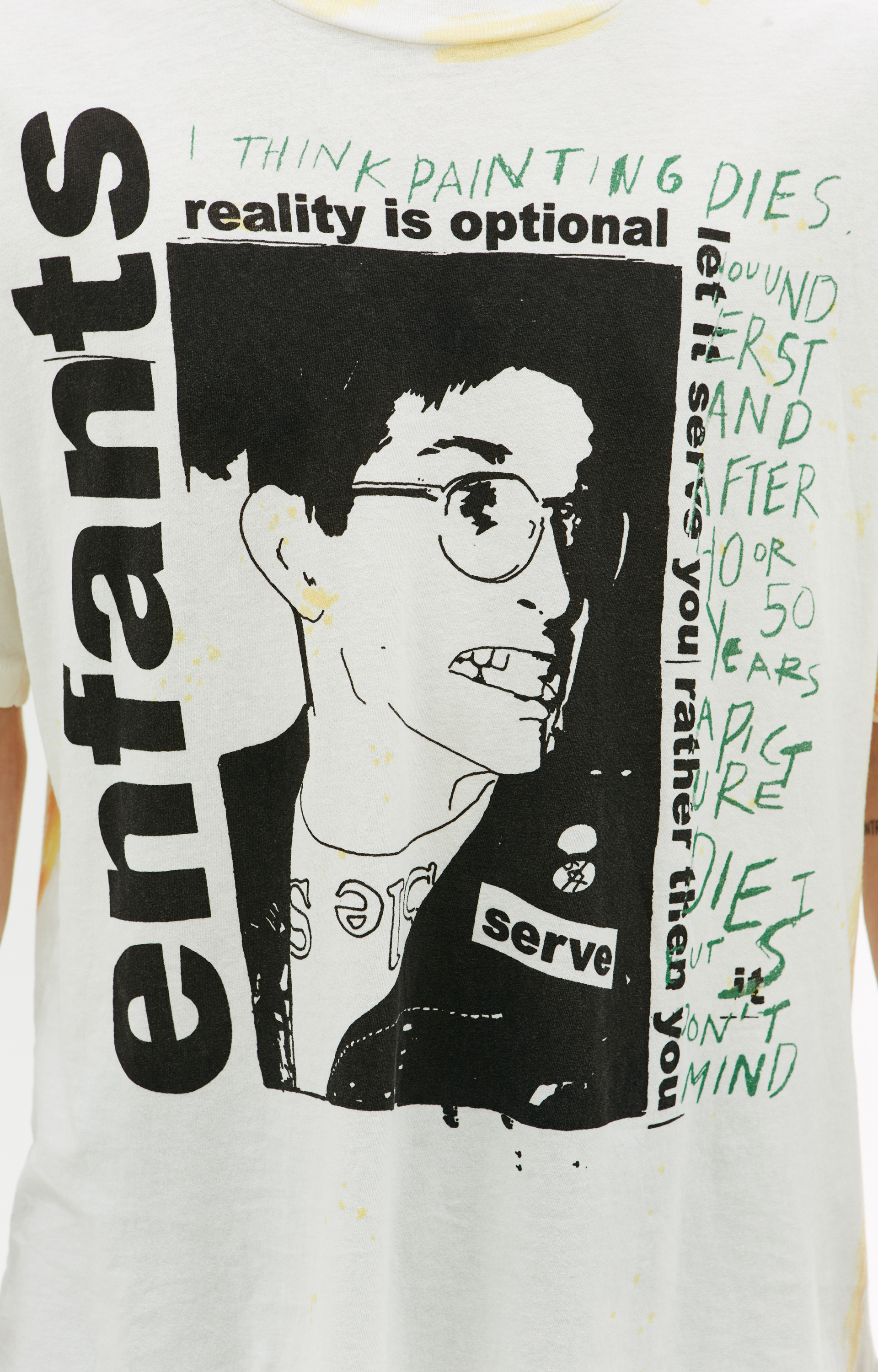 Enfants Riches Déprimés \'Reality is optional\' t-shirt with paint