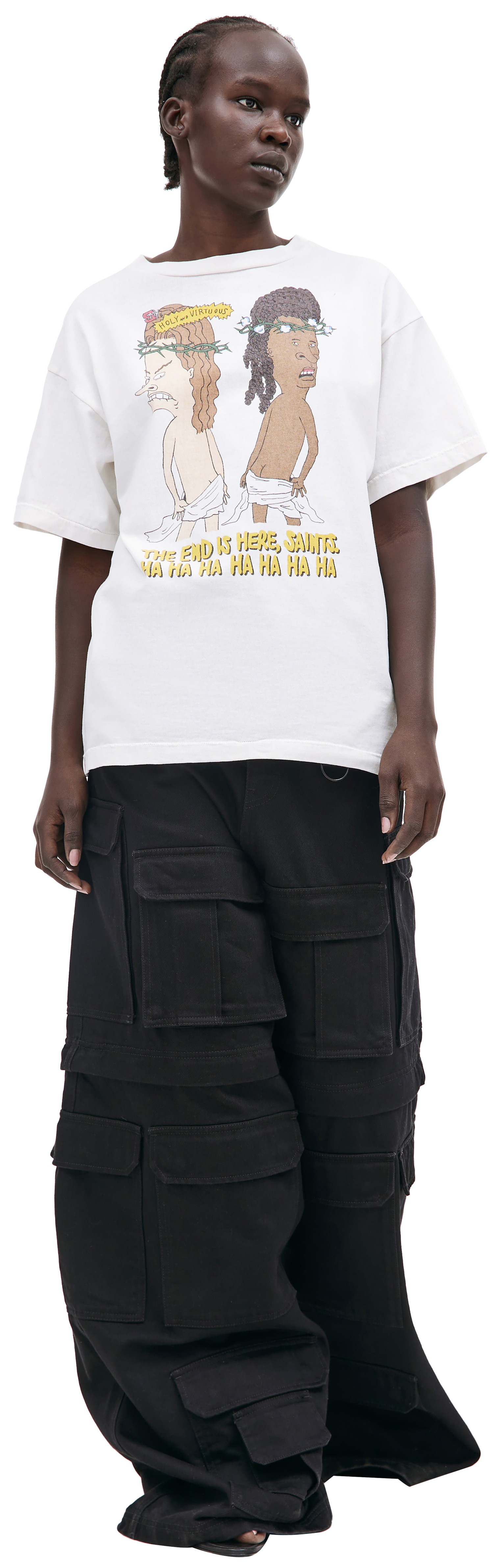 Saint Michael Оверсайз футболка с принтом Holy & Virtuous