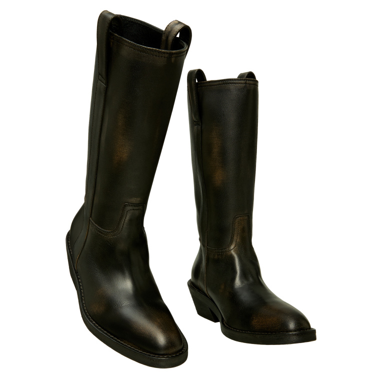 Buy Ann Demeulemeester women black laxit pull on boots for $2,050