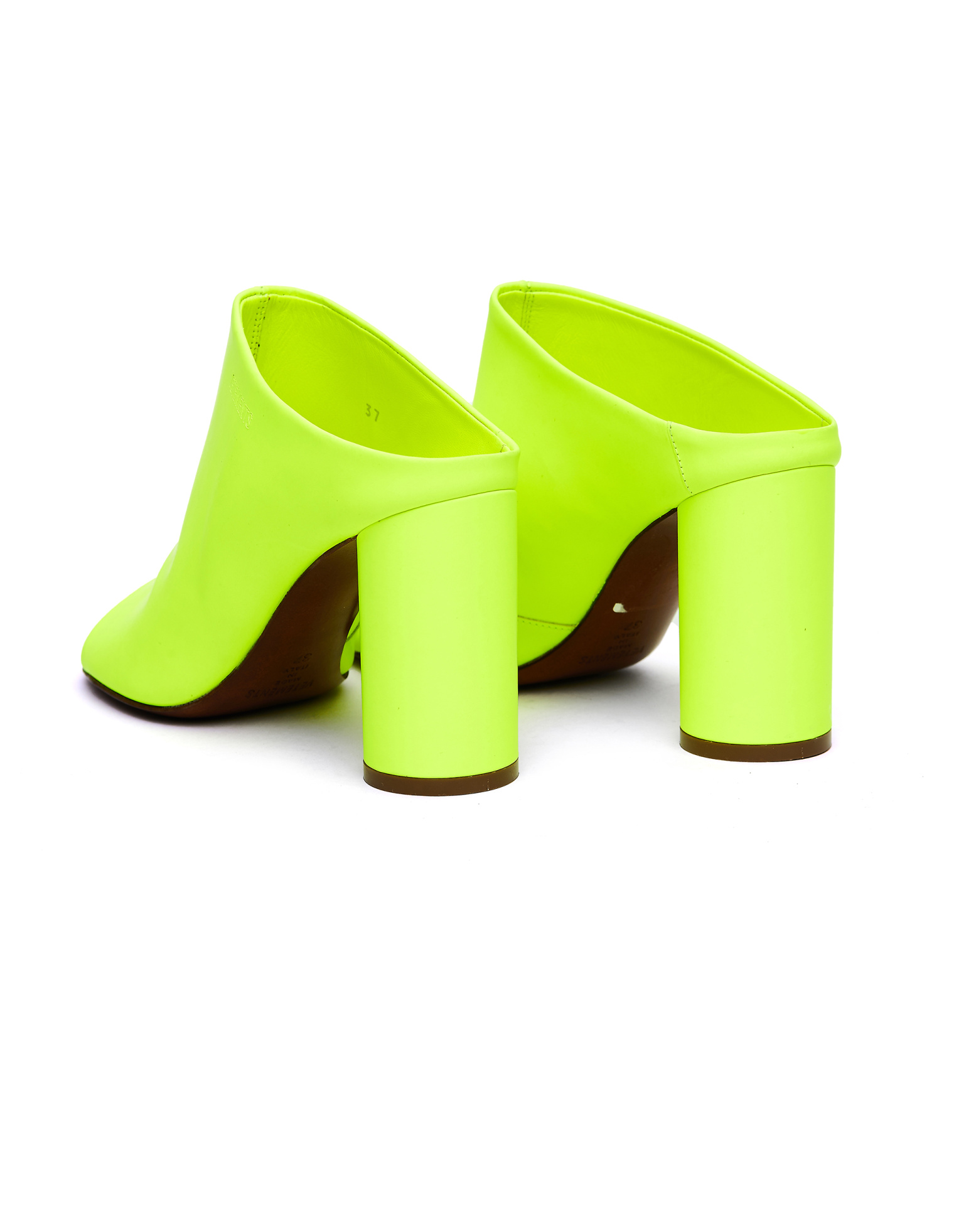 VETEMENTS Neon Yellow Leather Shoes