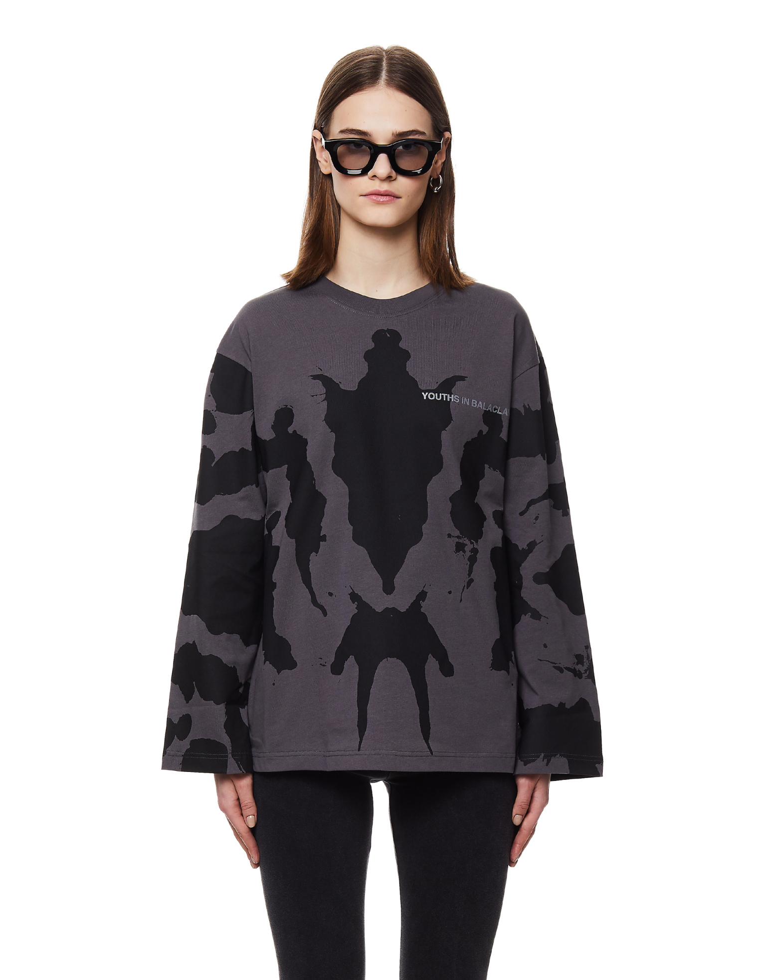 Youths in Balaclava Grey Cotton Printed L/S T-Shirt