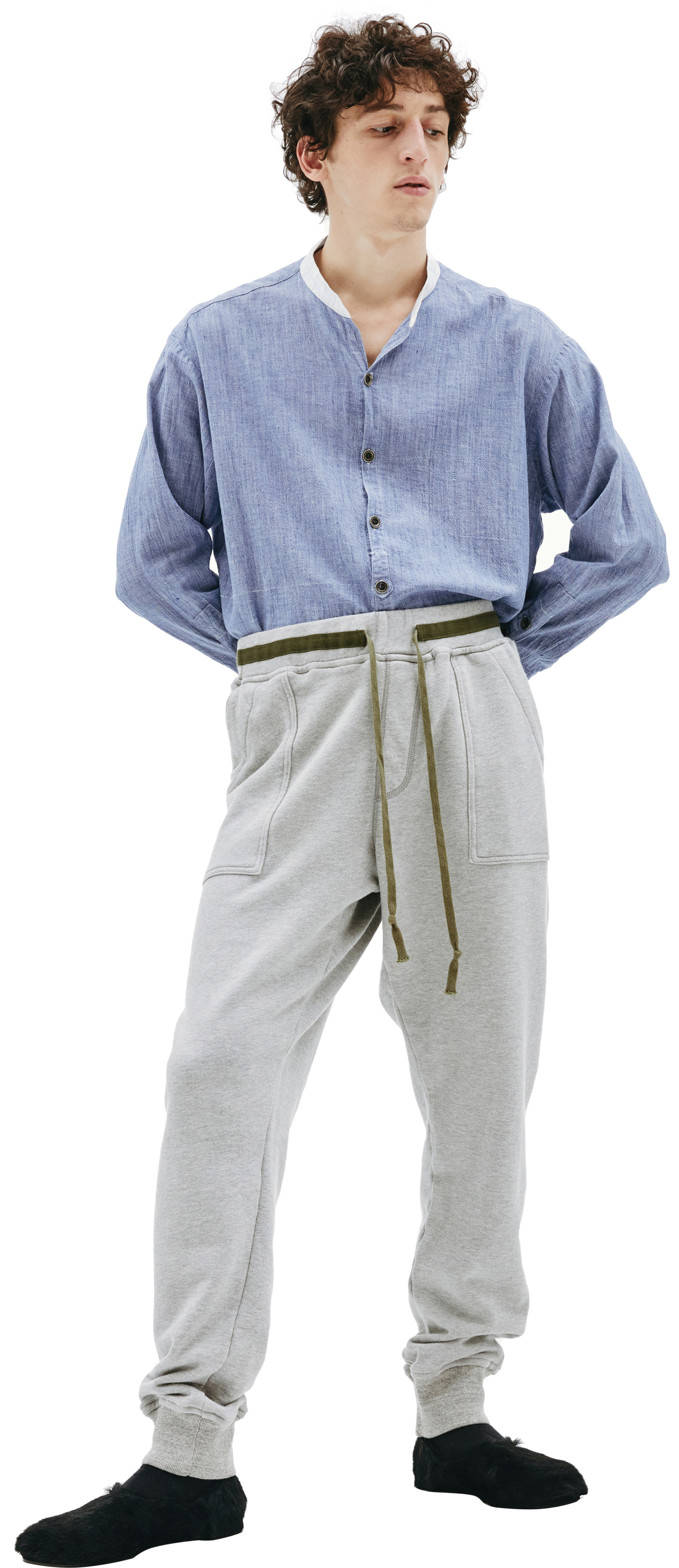 Greg Lauren Grey Drawstring Sweatpants