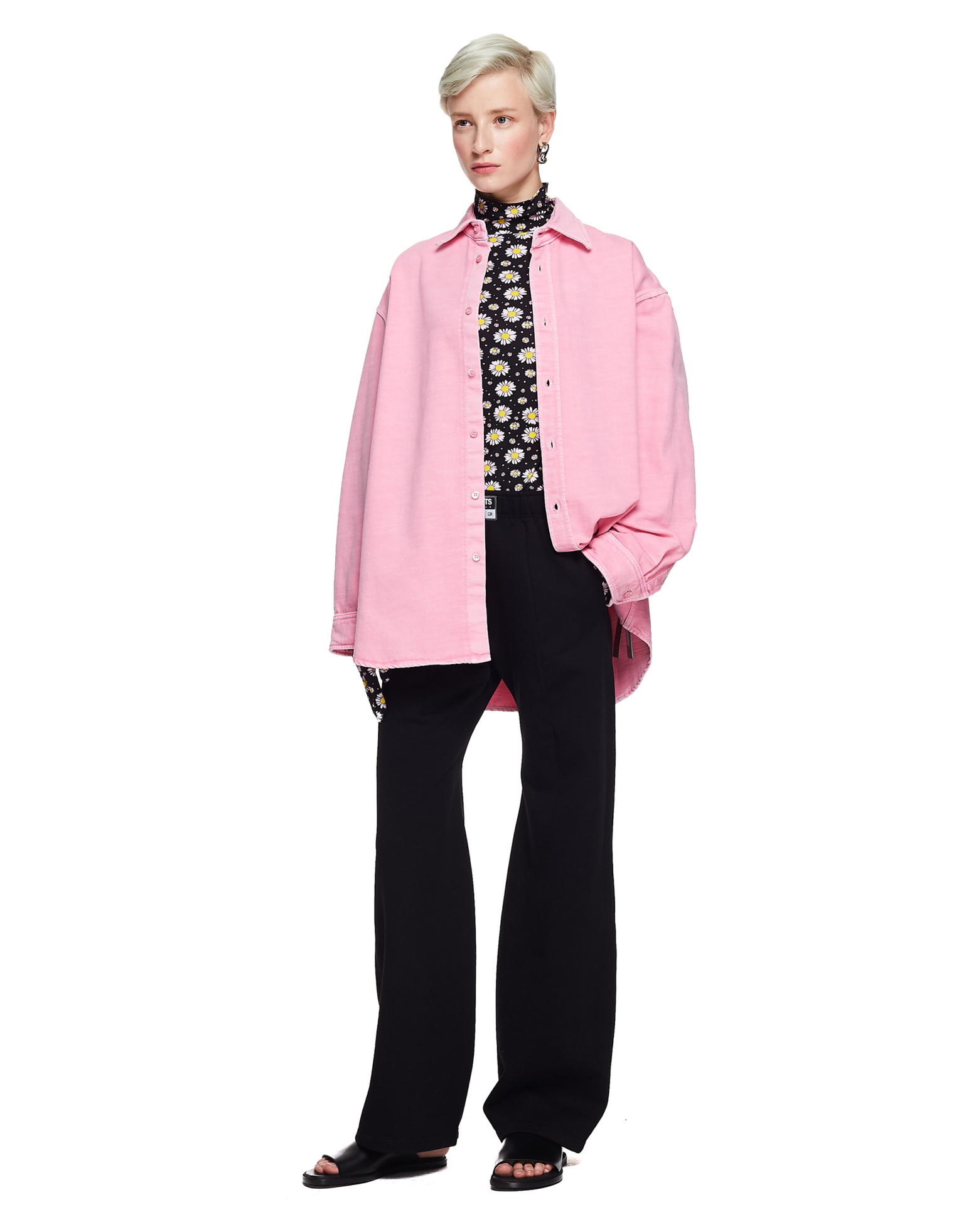 Balenciaga Рубашка из вареного денима с логотипом