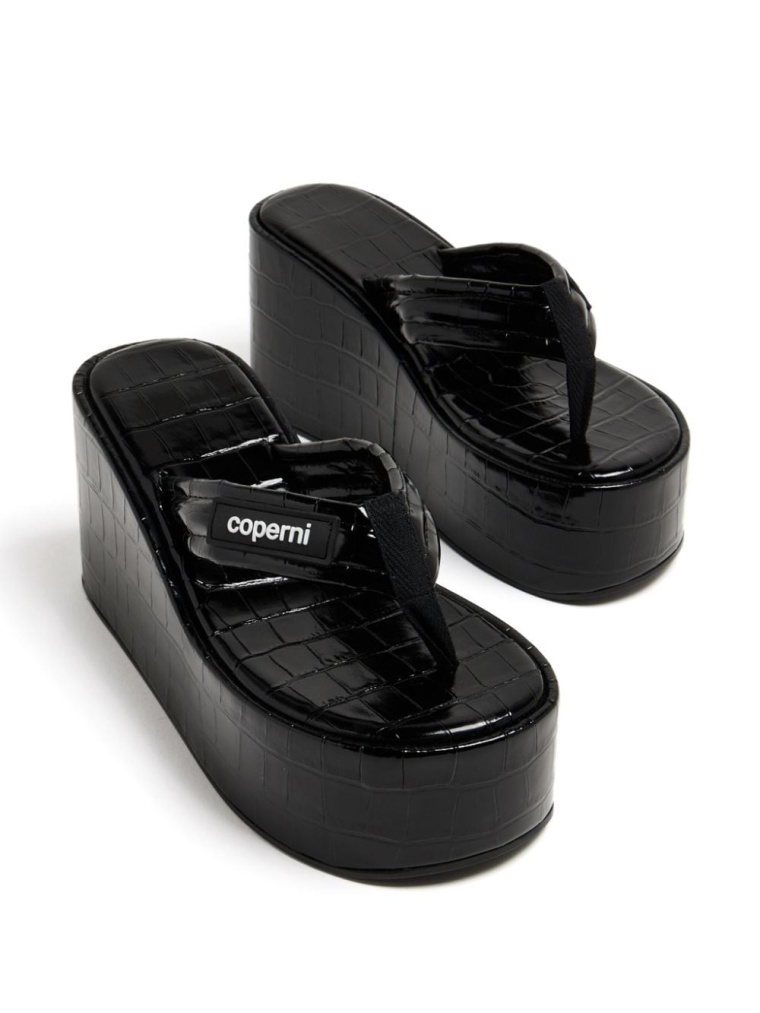 Coperni Croco Branded Wedge Sandal