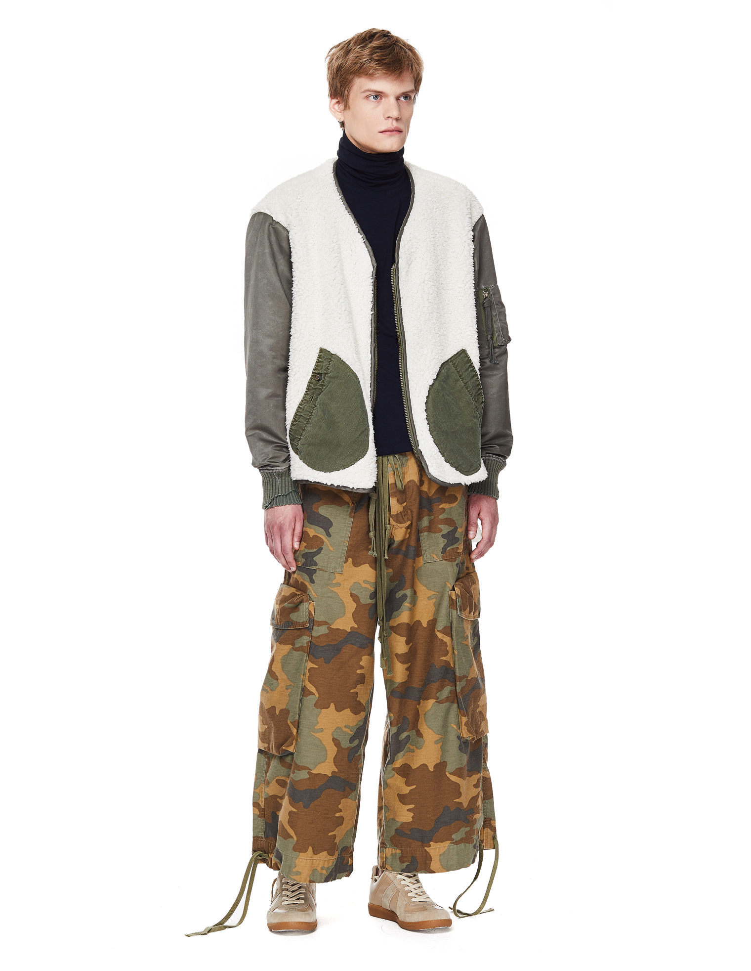 Greg Lauren Cotton Camo Trousers