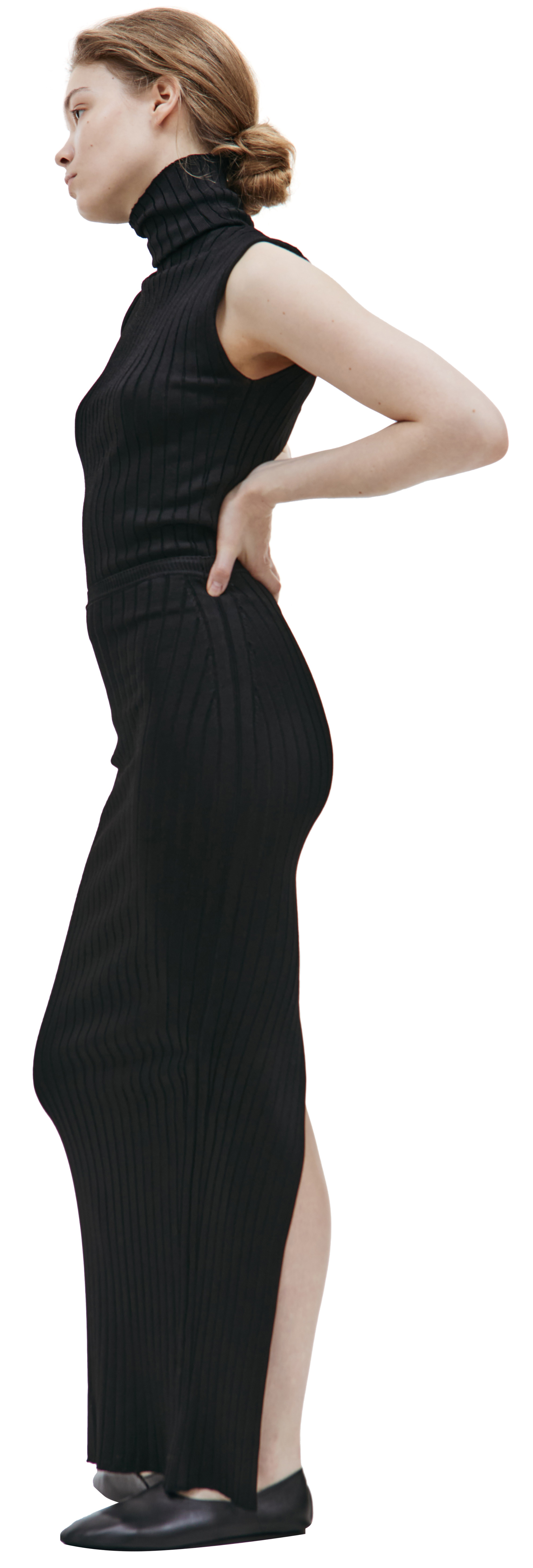 Marni Logo ribbed stretch skirt