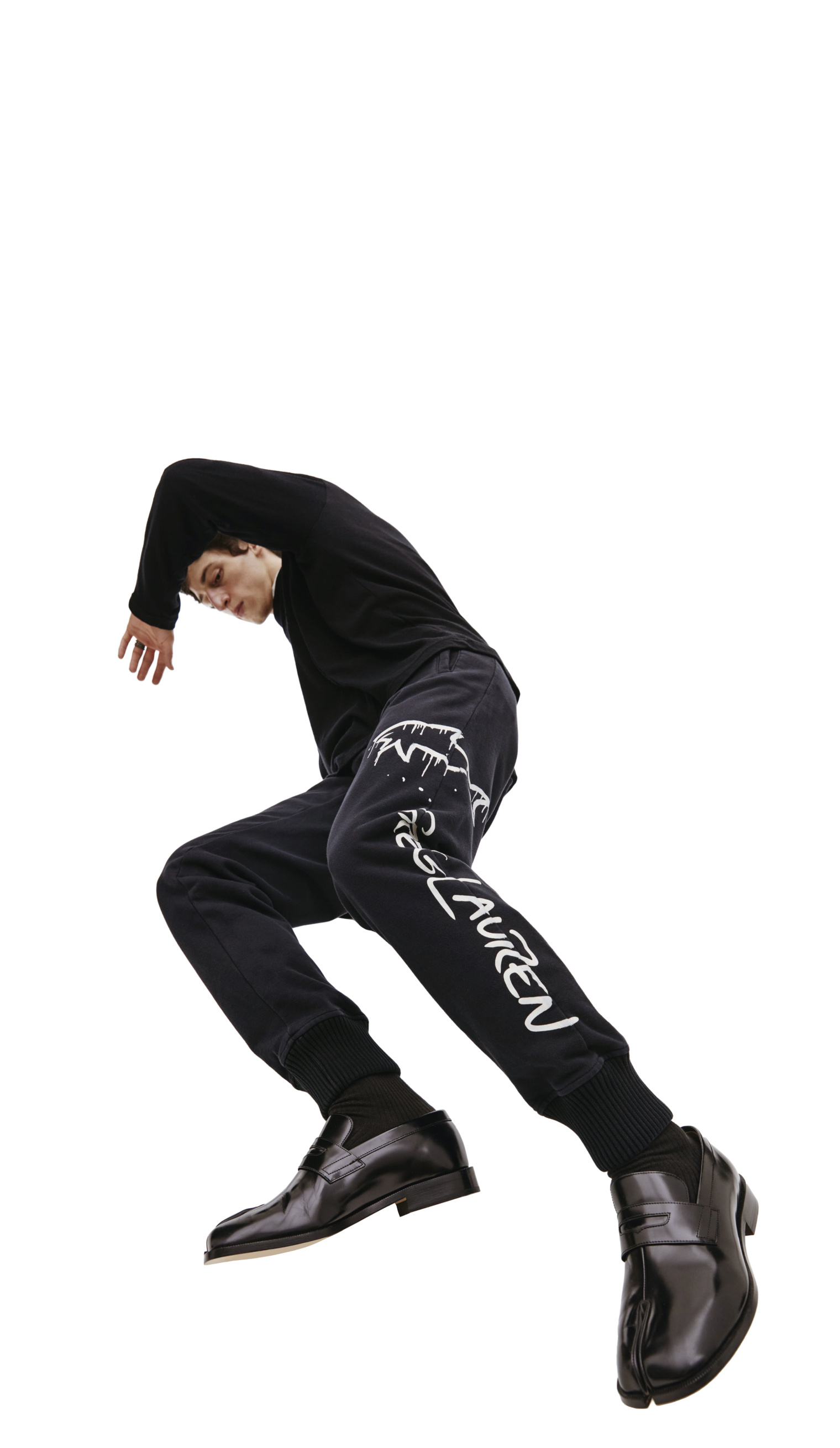 Greg Lauren Paul Shark Cotton Printed Trousers