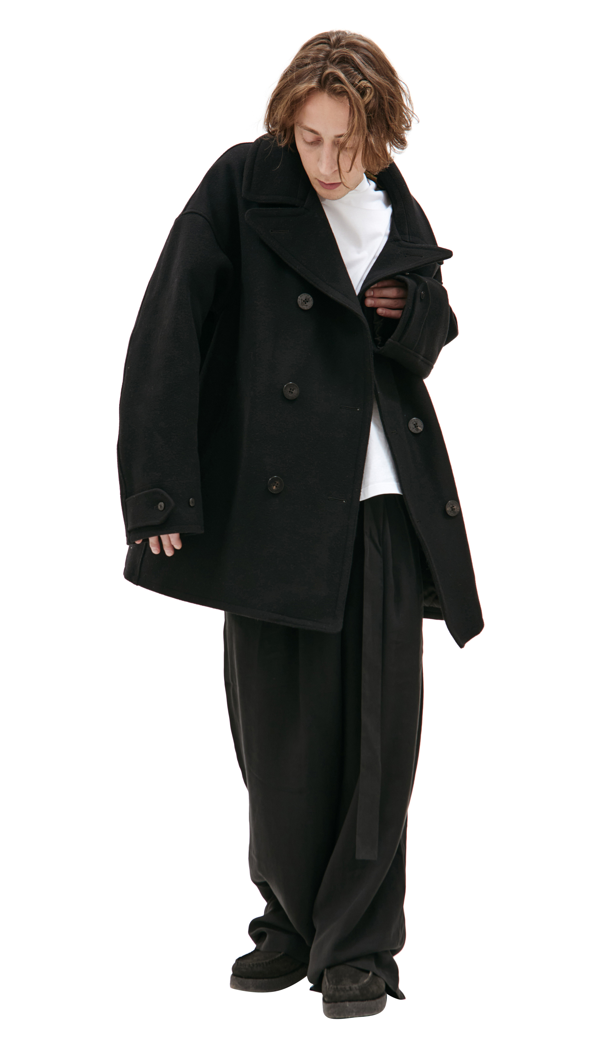 visvim Black wool coat