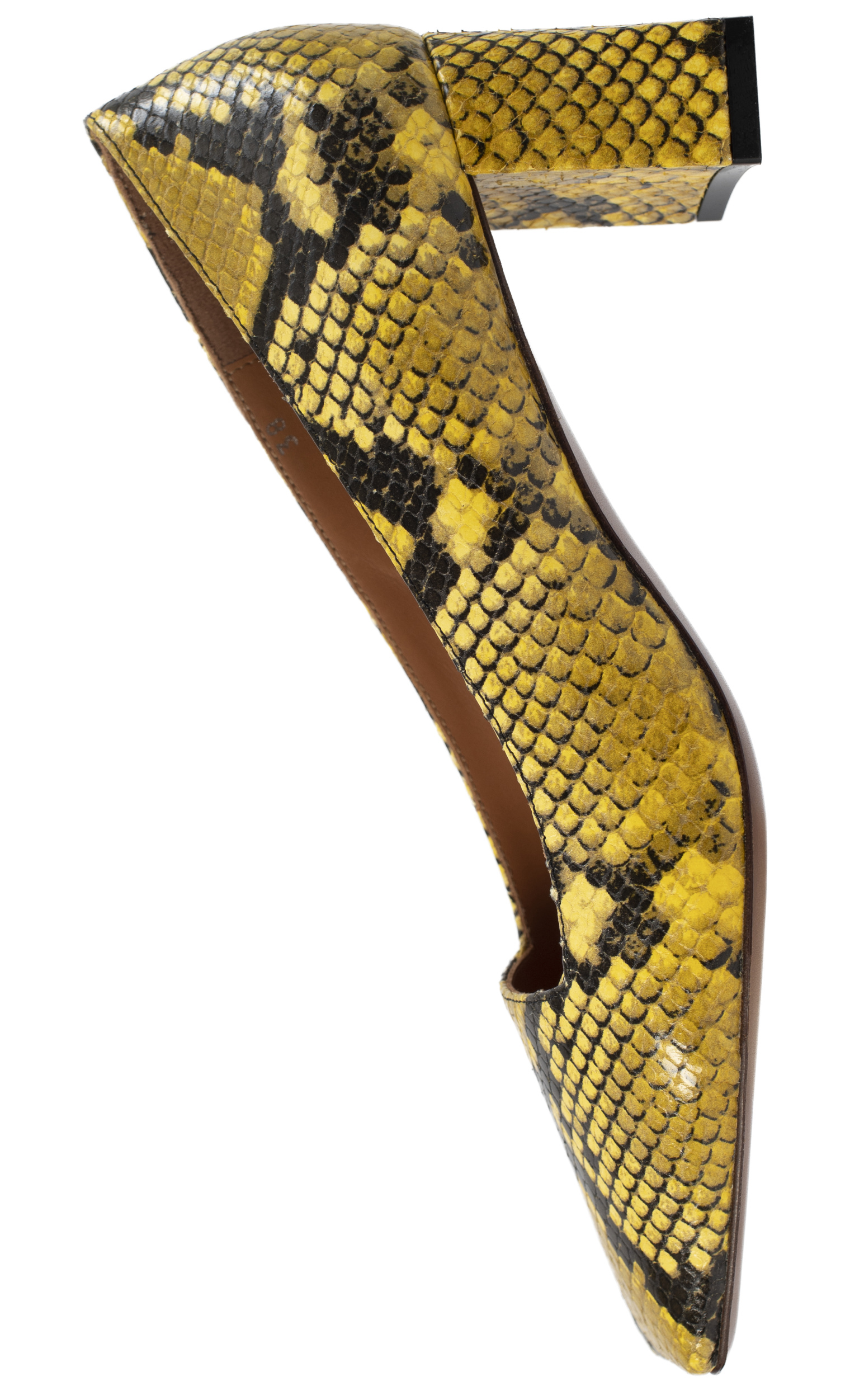 VETEMENTS Block heel snake-effect leather Pumps