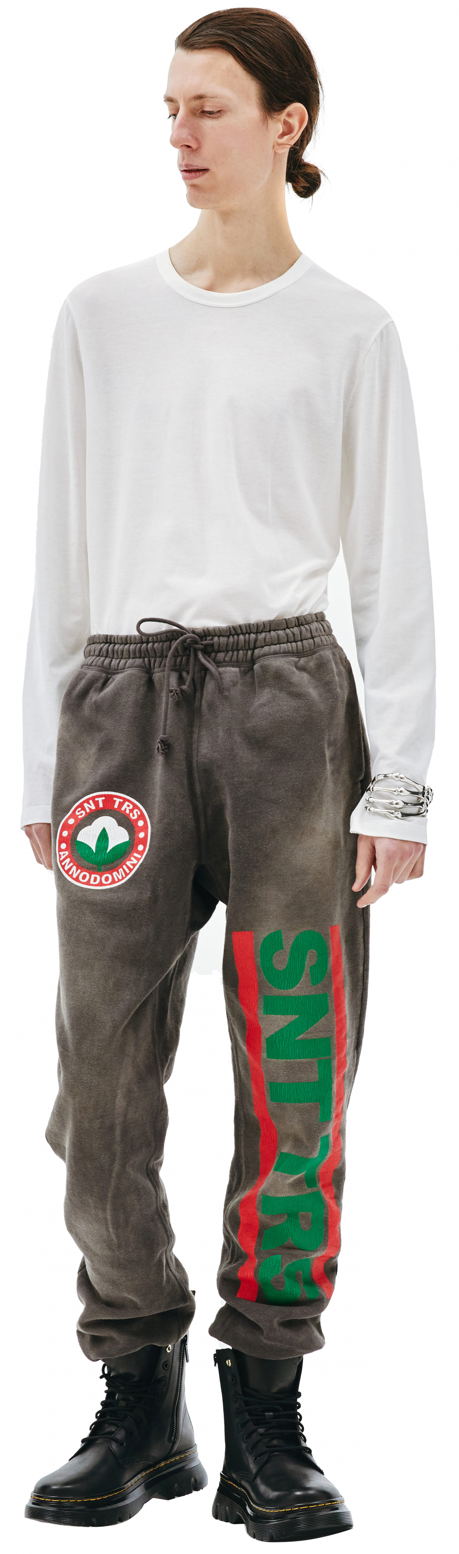 Saint Michael Sweatpants with cracked print