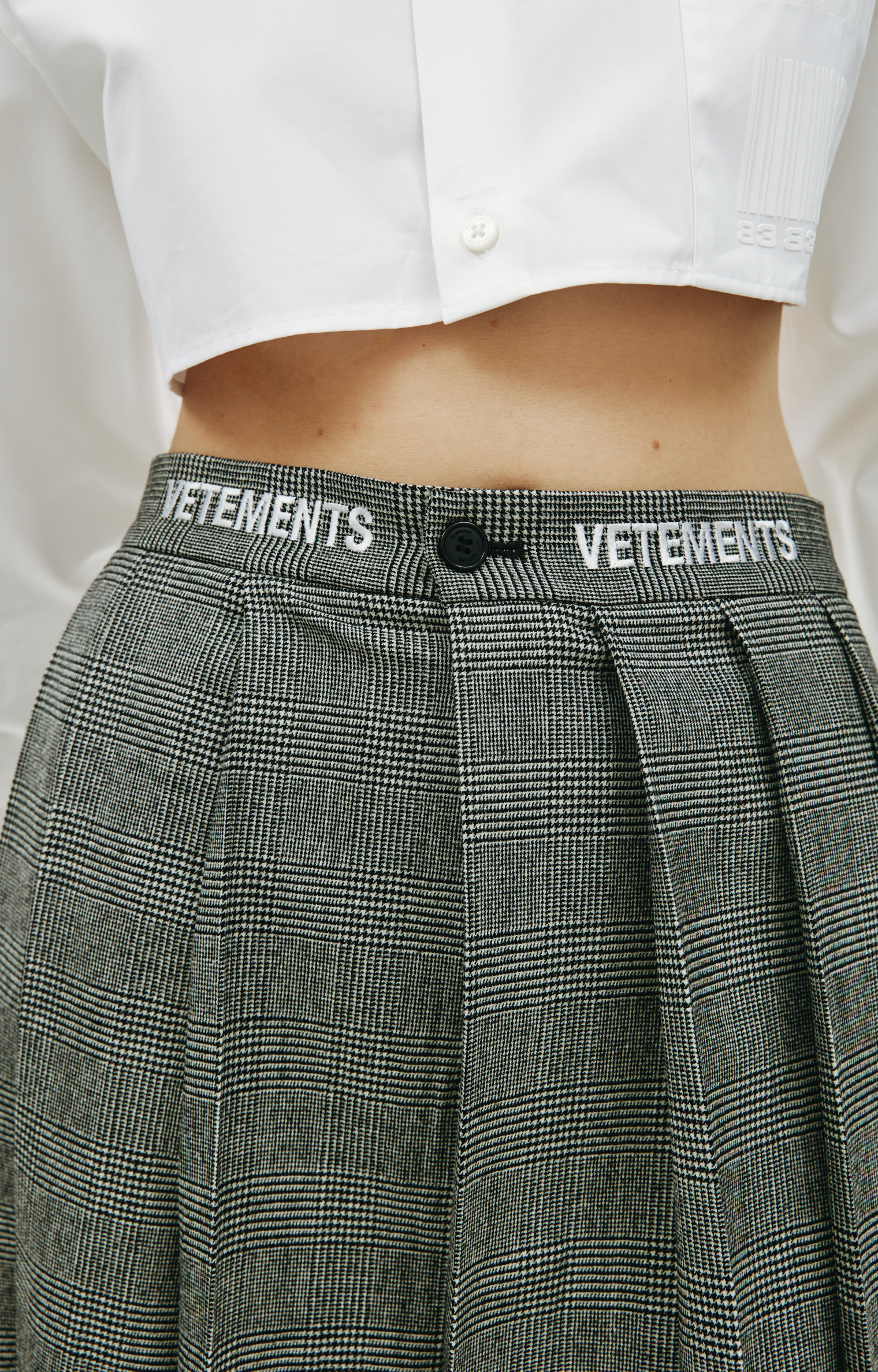 VETEMENTS Grey checked skirt