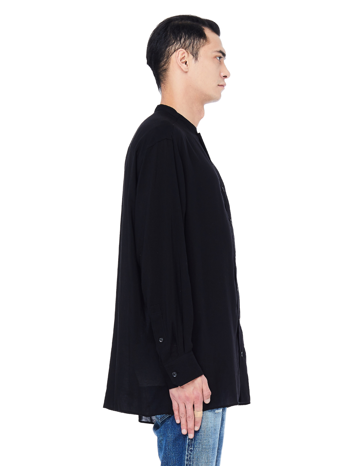 Yohji Yamamoto Black Tencel Shirt
