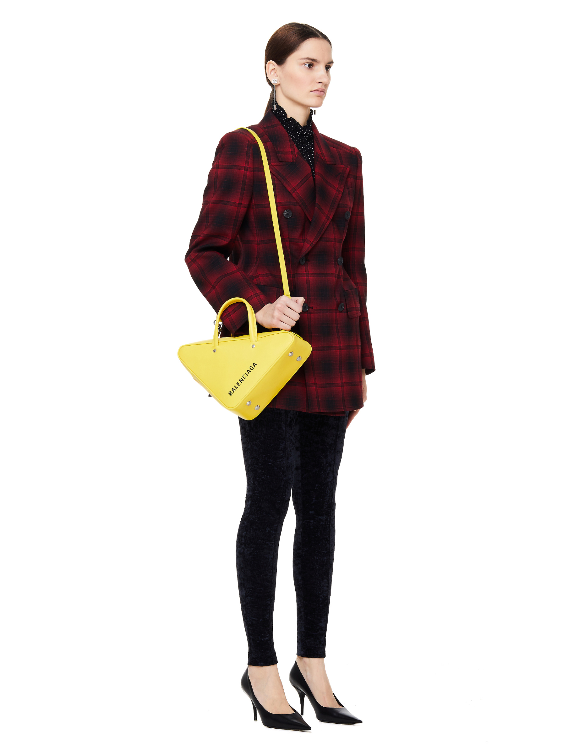 Balenciaga Hourglass Wool Checked Jacket