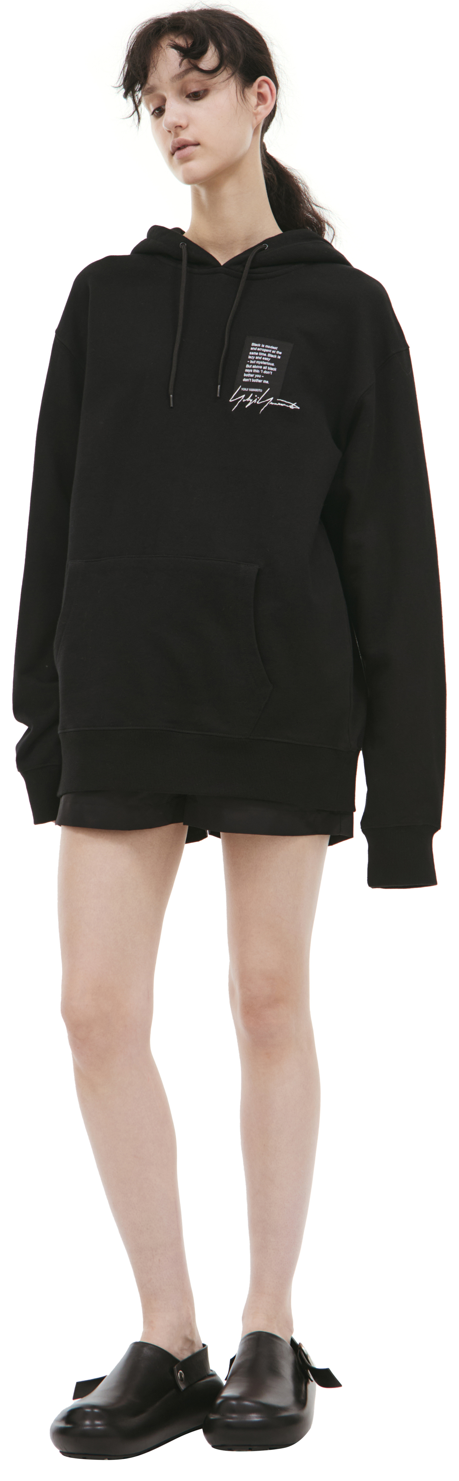 Yohji Yamamoto Black hoodie with patch