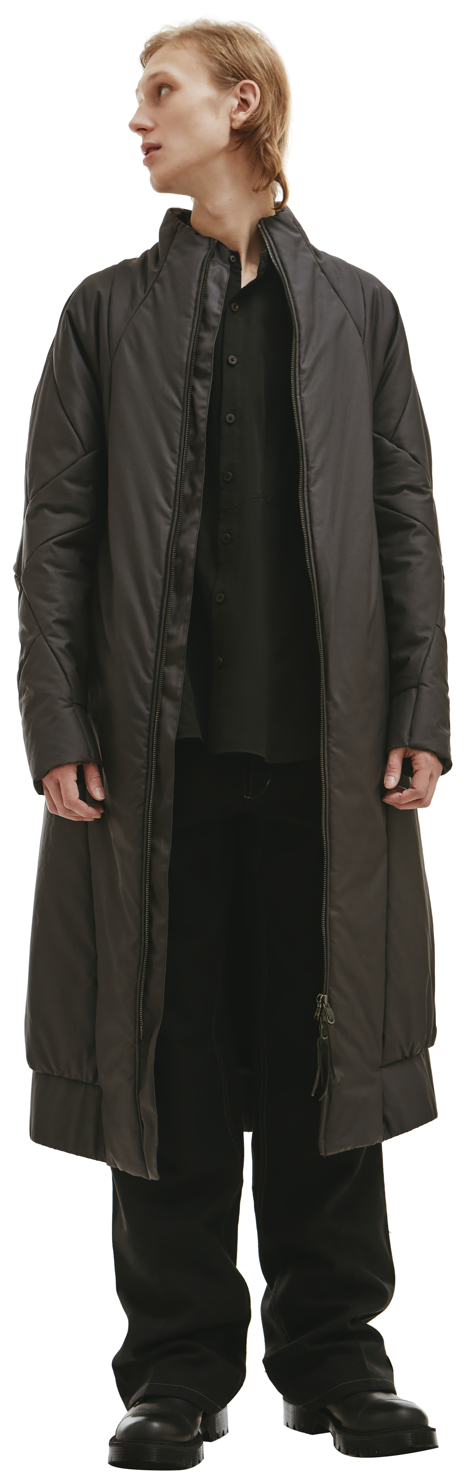 Leon Emanuel Blanck Black Padded Zip-Up Parka Coat