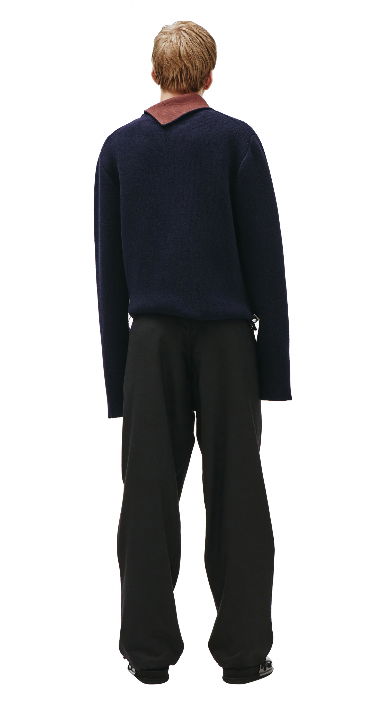 Black Wool trousers with drawstring