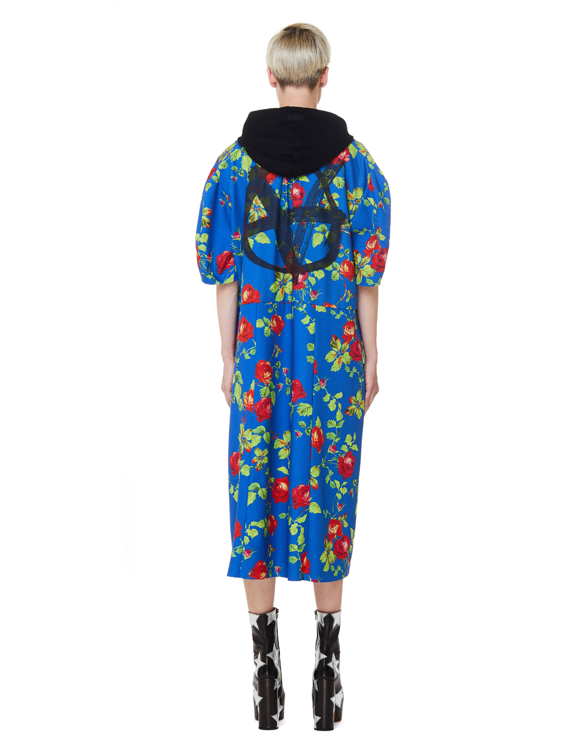 VETEMENTS Anarchy Hooded Flower Printed Dress