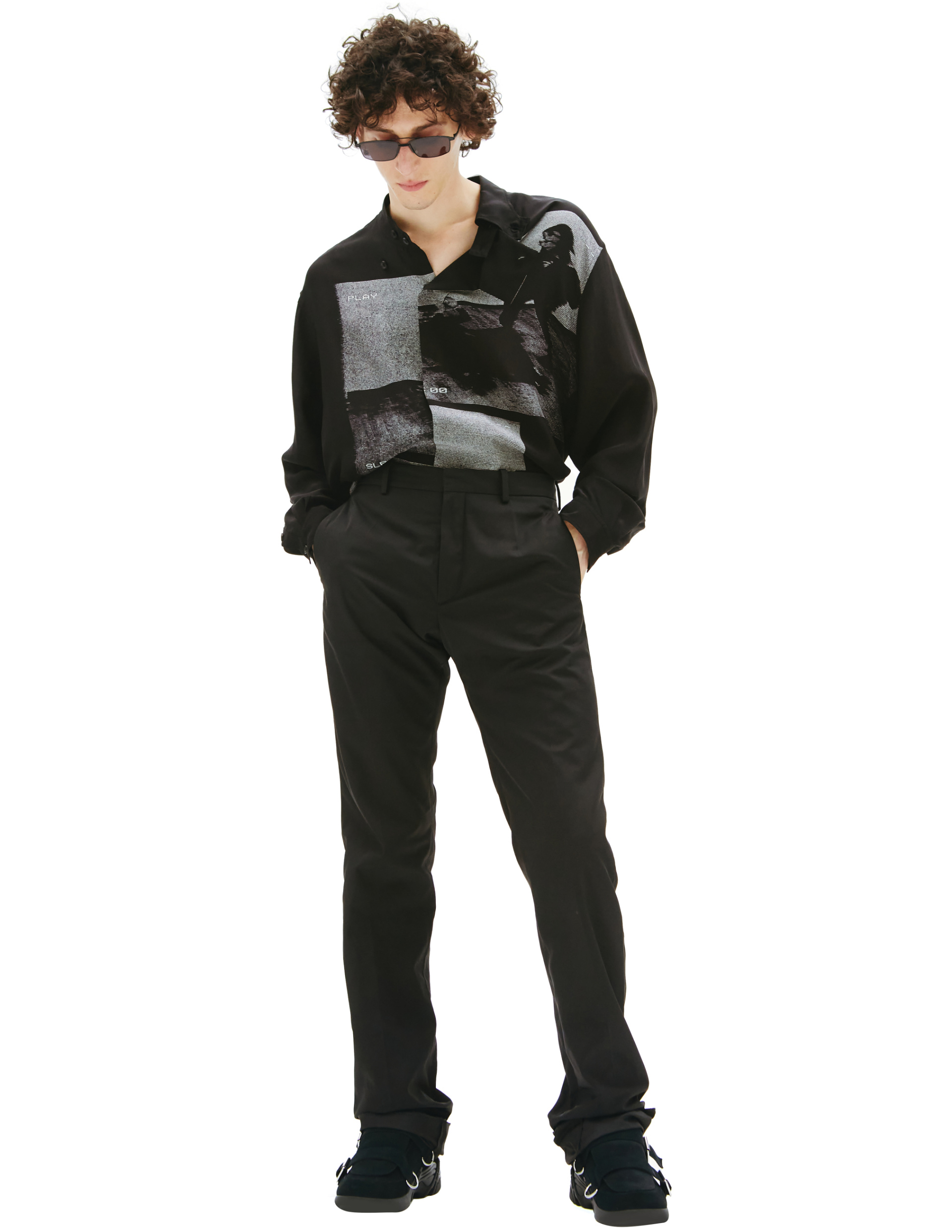 Raf Simons Black flared trousers