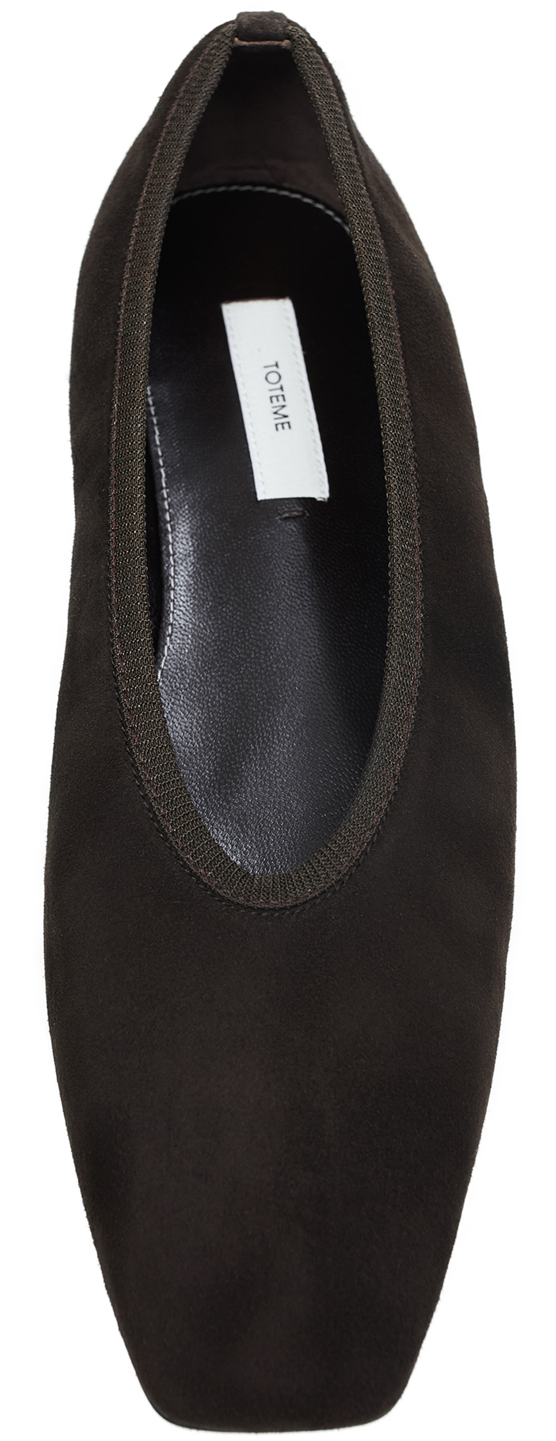 TOTEME Suede square-toe ballet flats