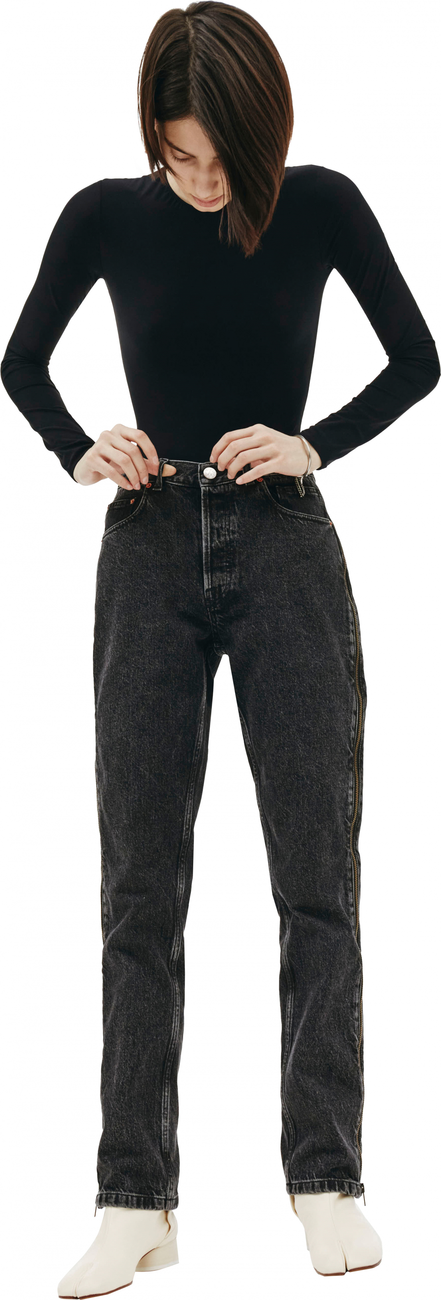 VETEMENTS Black Cotton Side Zip Jeans