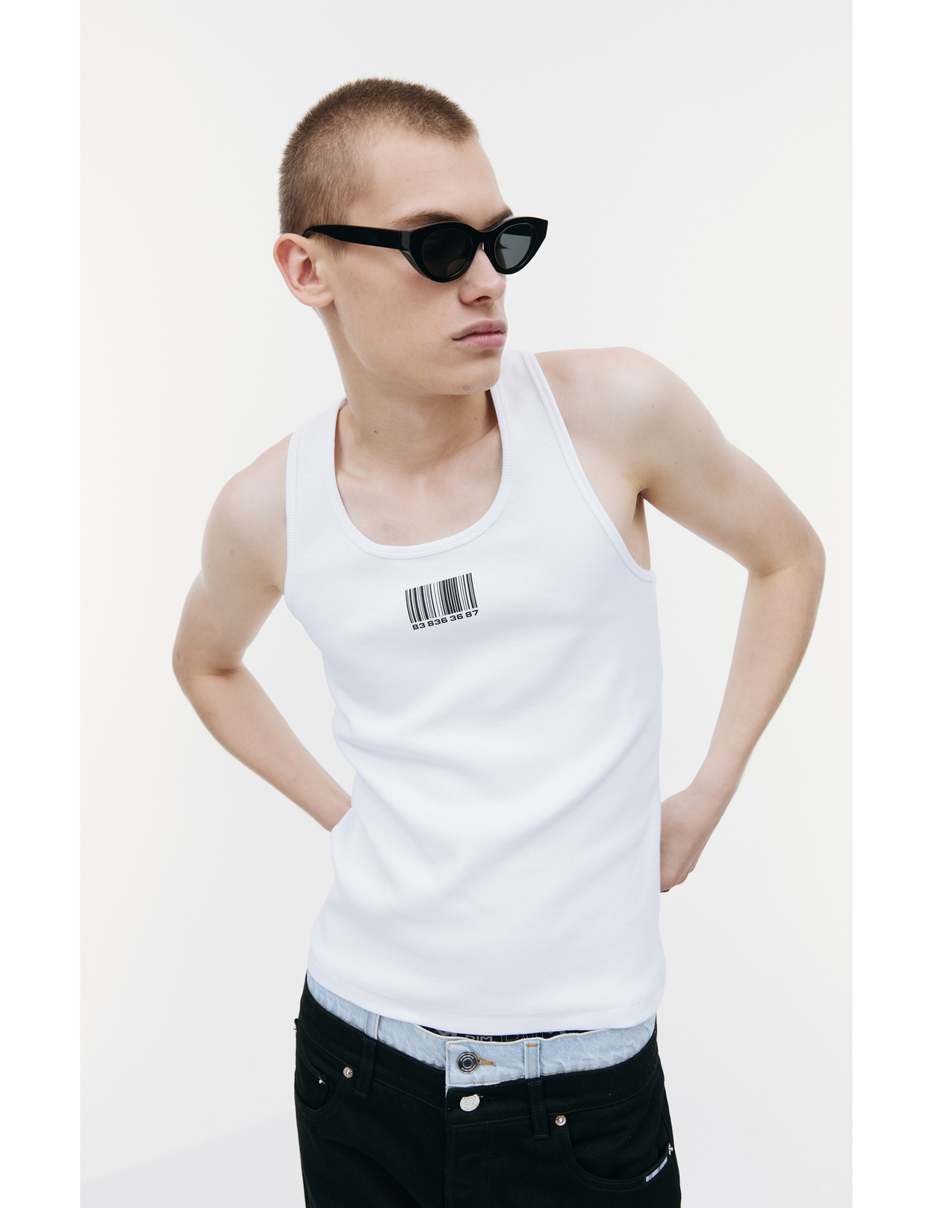 VTMNTS Barcode logo tank top