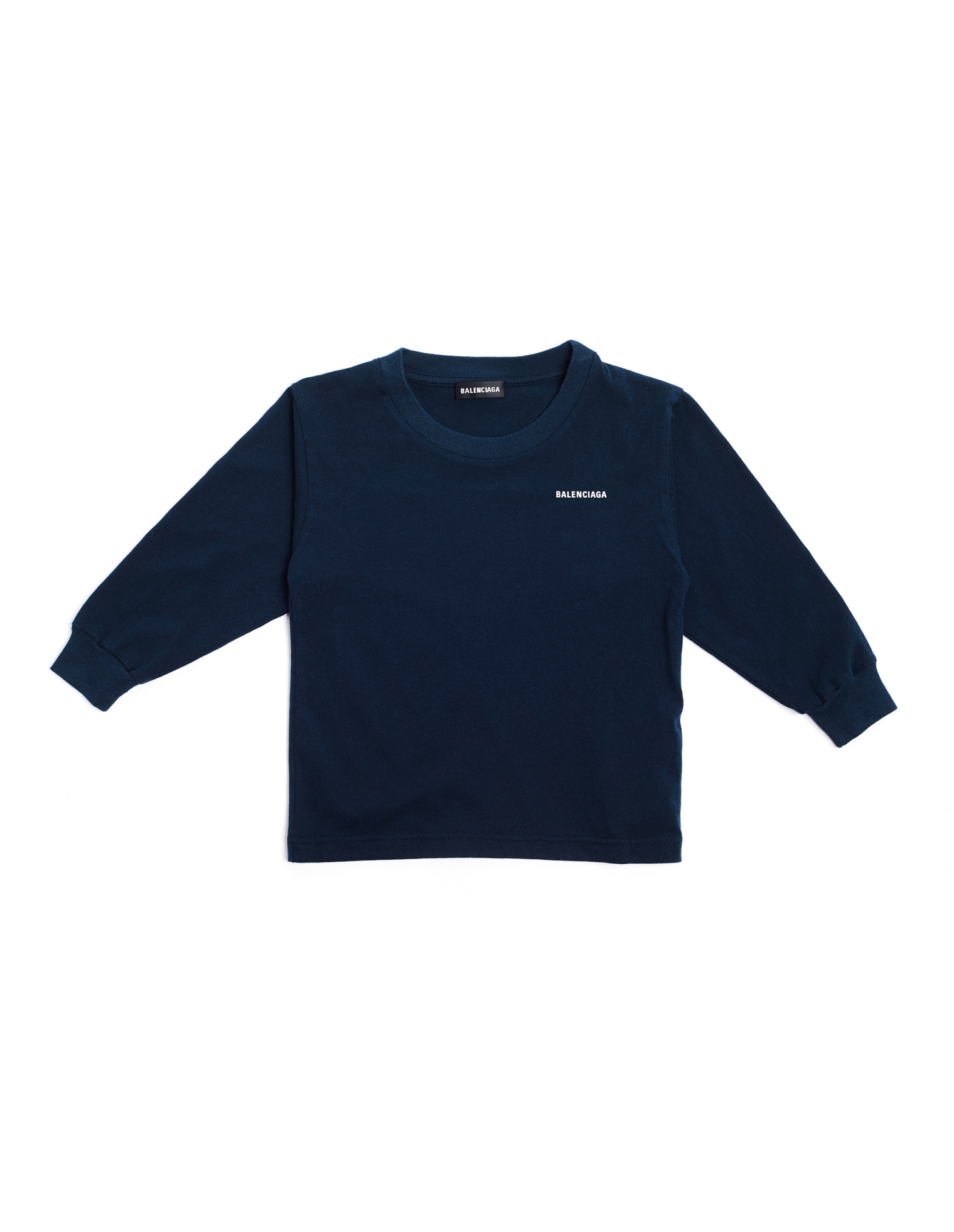 Balenciaga Kids Navy Blue Cotton Longsleeve