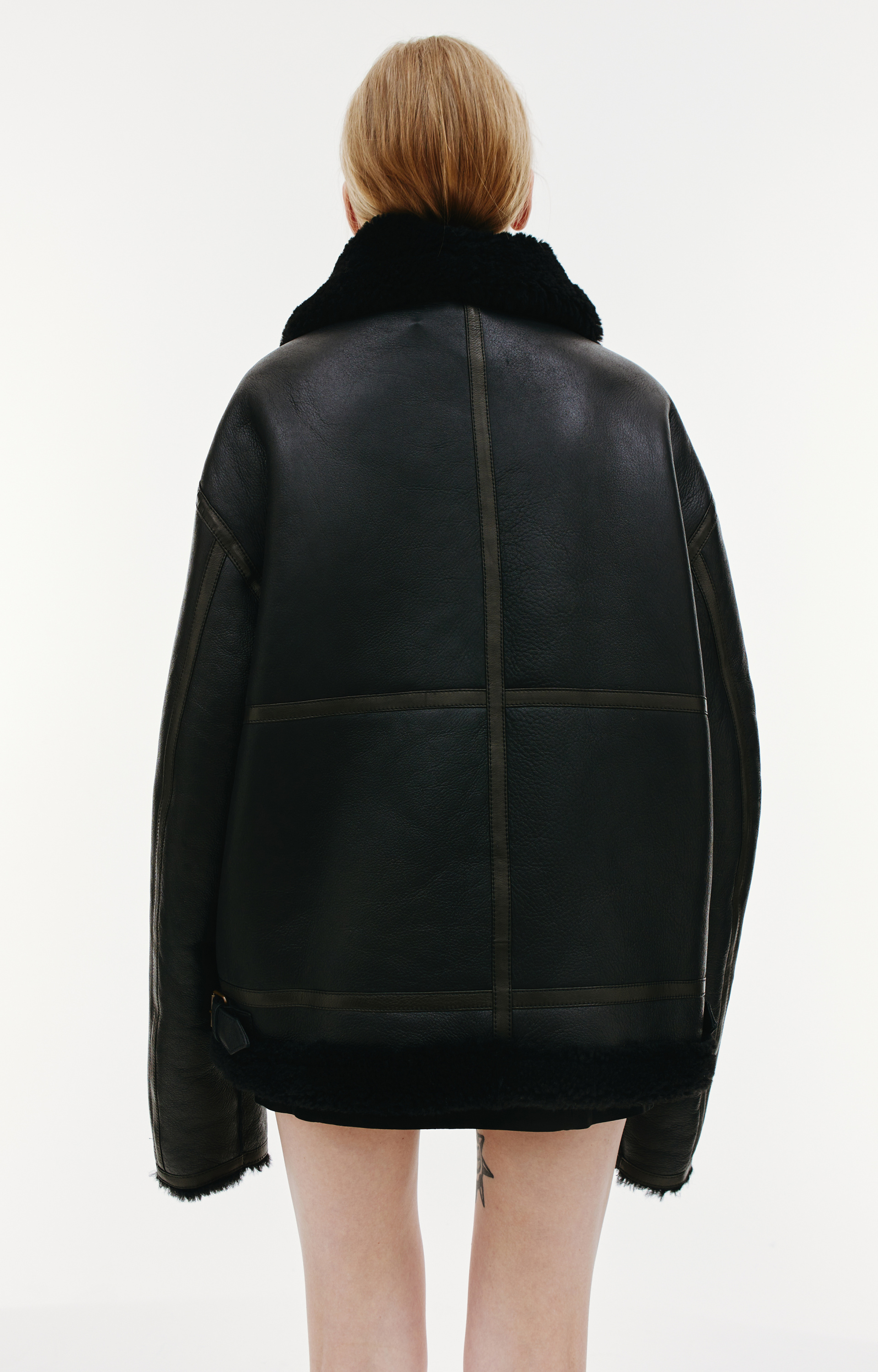 VETEMENTS Black reversible shearling jacket