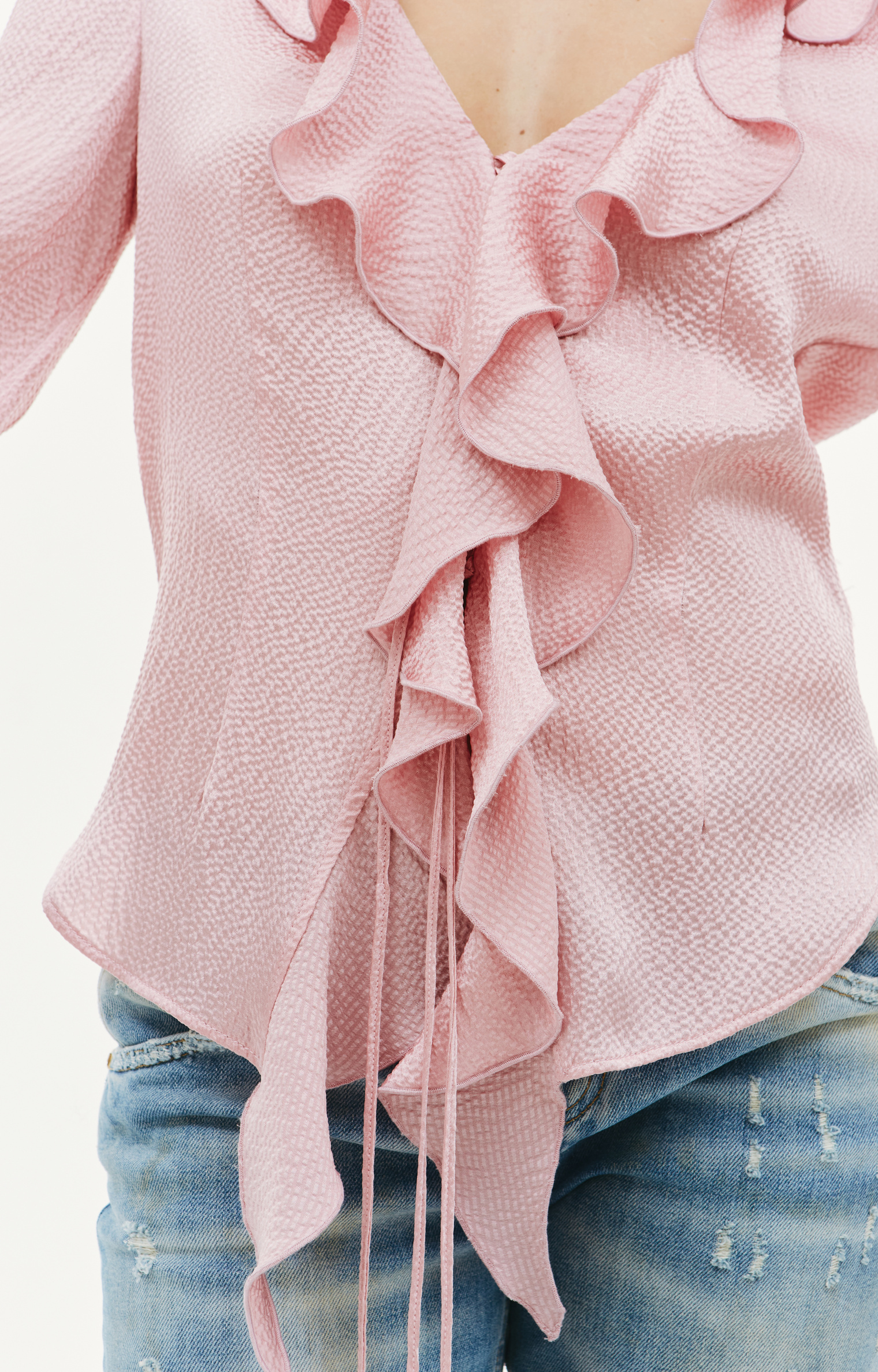 Blumarine Pink Ruffle Shirt