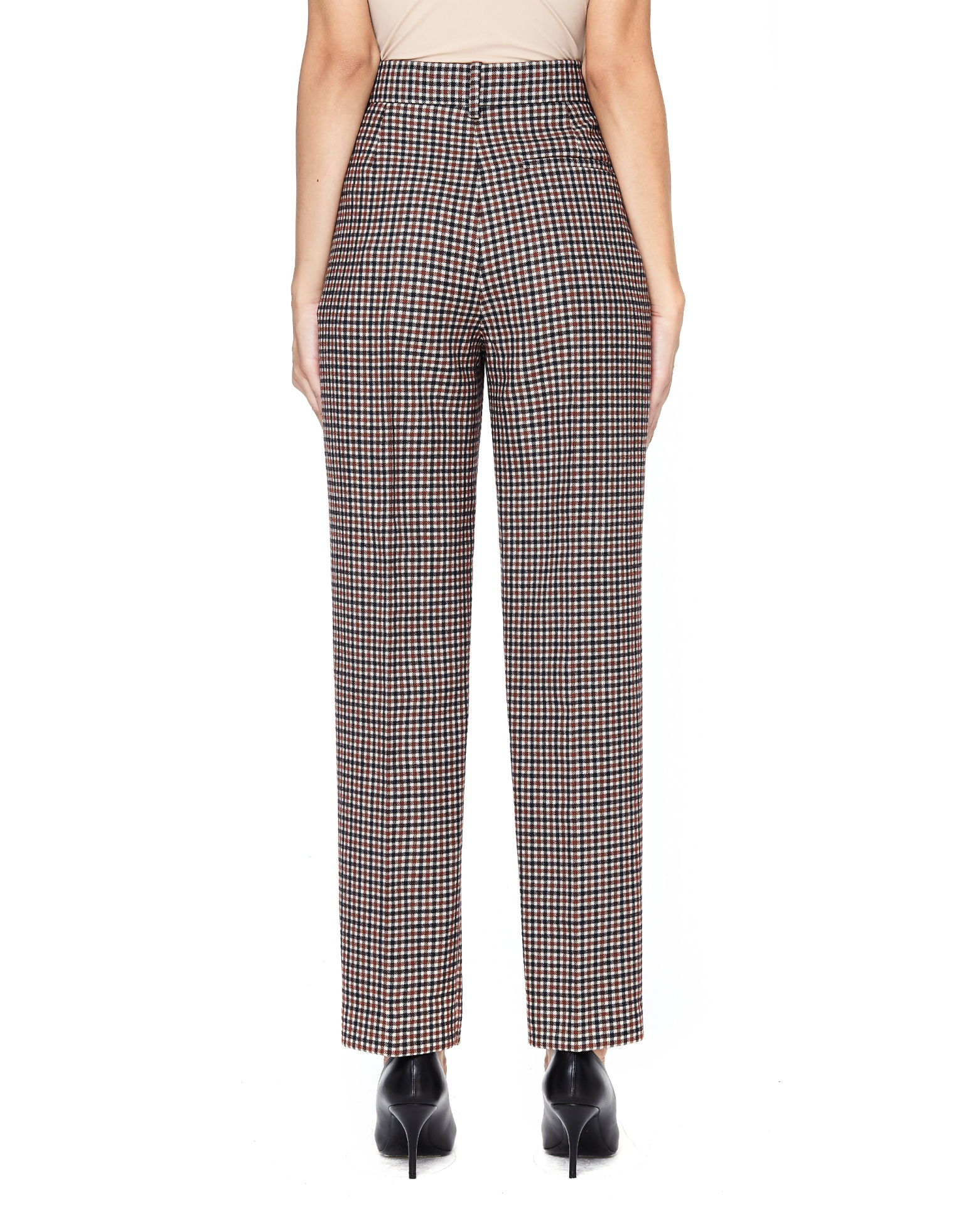 Balenciaga Carrots Wool Vichy High Waisted Pants