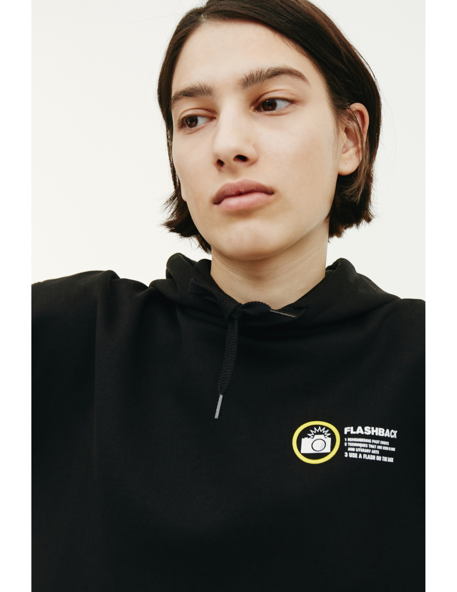 Buy Doublet men black polaroid patched hoodie for $405 online on